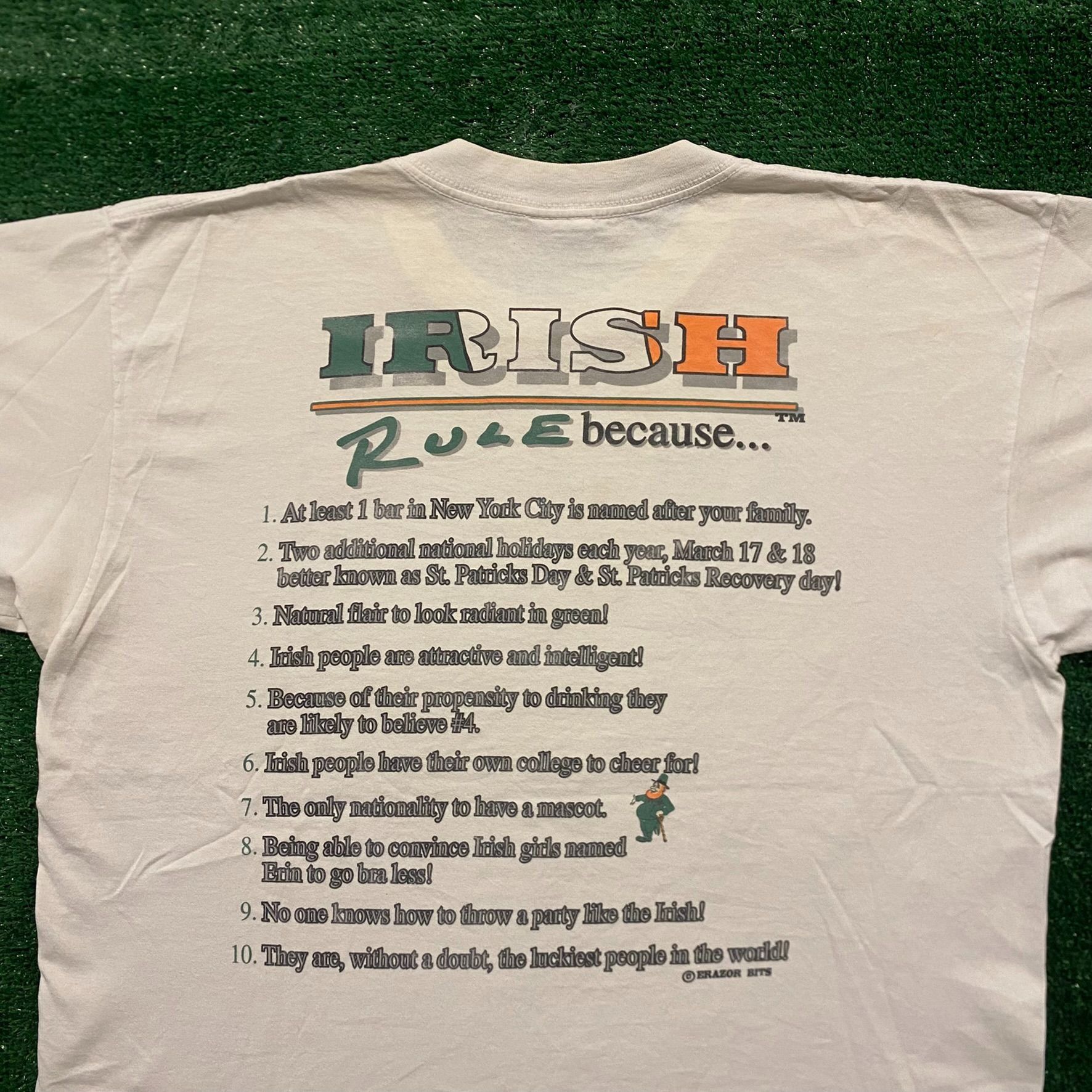 Vintage Ireland Irish Humor Vintage 90s Funny T-Shirt Size US XL / EU 56 / 4 - 5 Thumbnail