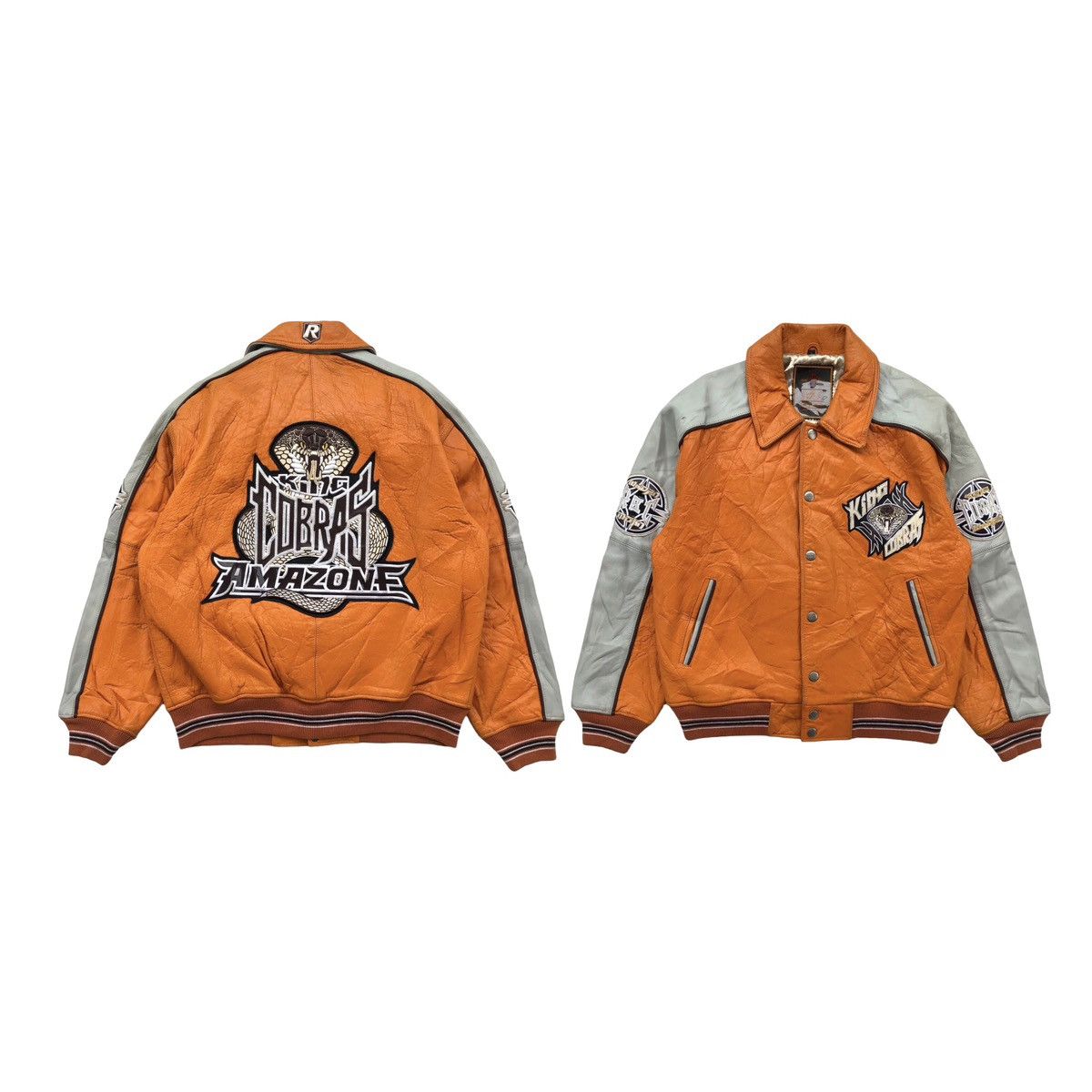 Vintage VTG Motorcycles R.B.C King Cobras Amazons Leather Jacket Size US L / EU 52-54 / 3 - 3 Thumbnail
