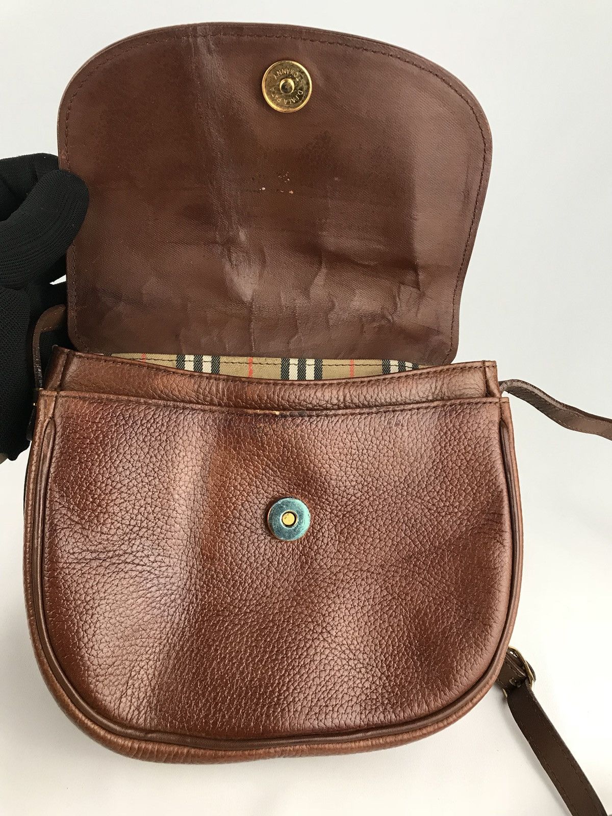 Burberry ❌LAST DROP❌ Vintage Burberrys Leather Brown Crossbody bag Size ONE SIZE - 19 Thumbnail