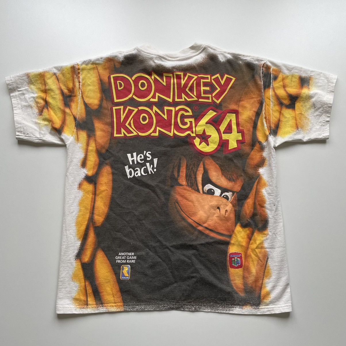 Nintendo × Vintage Vintage 90s Donkey Kong 64 AOP t shirt rare graphic Size US XL / EU 56 / 4 - 3 Thumbnail