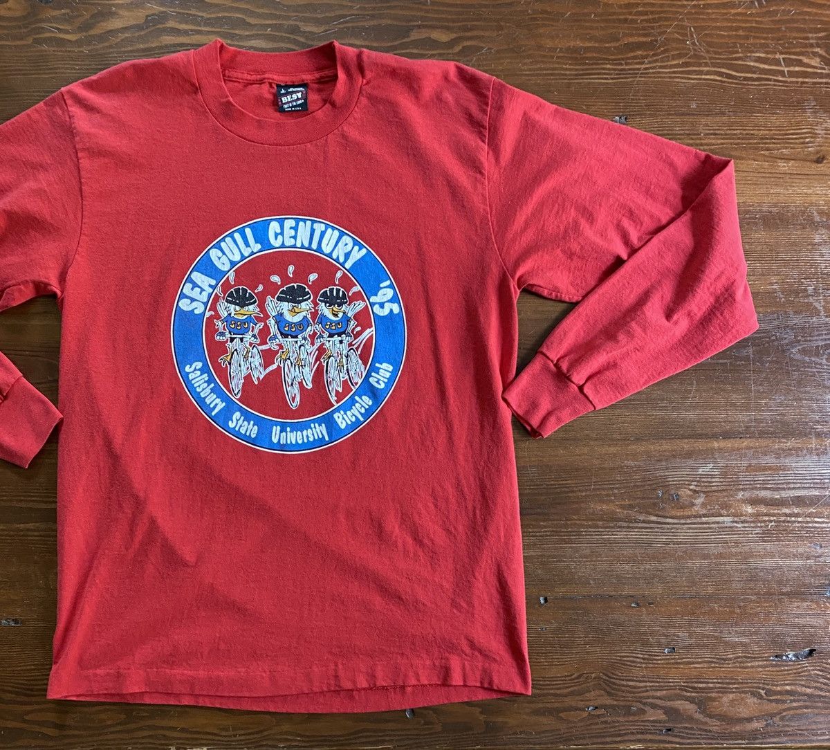 Vintage Vintage 1995 90s Salisbury Bike Single Stitch Long Sleeve Size US L / EU 52-54 / 3 - 1 Thumbnail