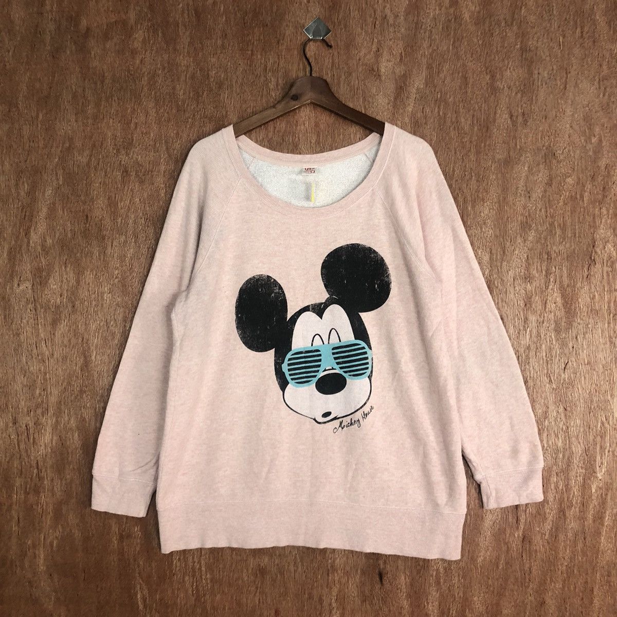 image of Disney x Mickey Mouse Uniqlo Mickey Mouse Pink Sweatshirt 1448, Men's (Size XL)