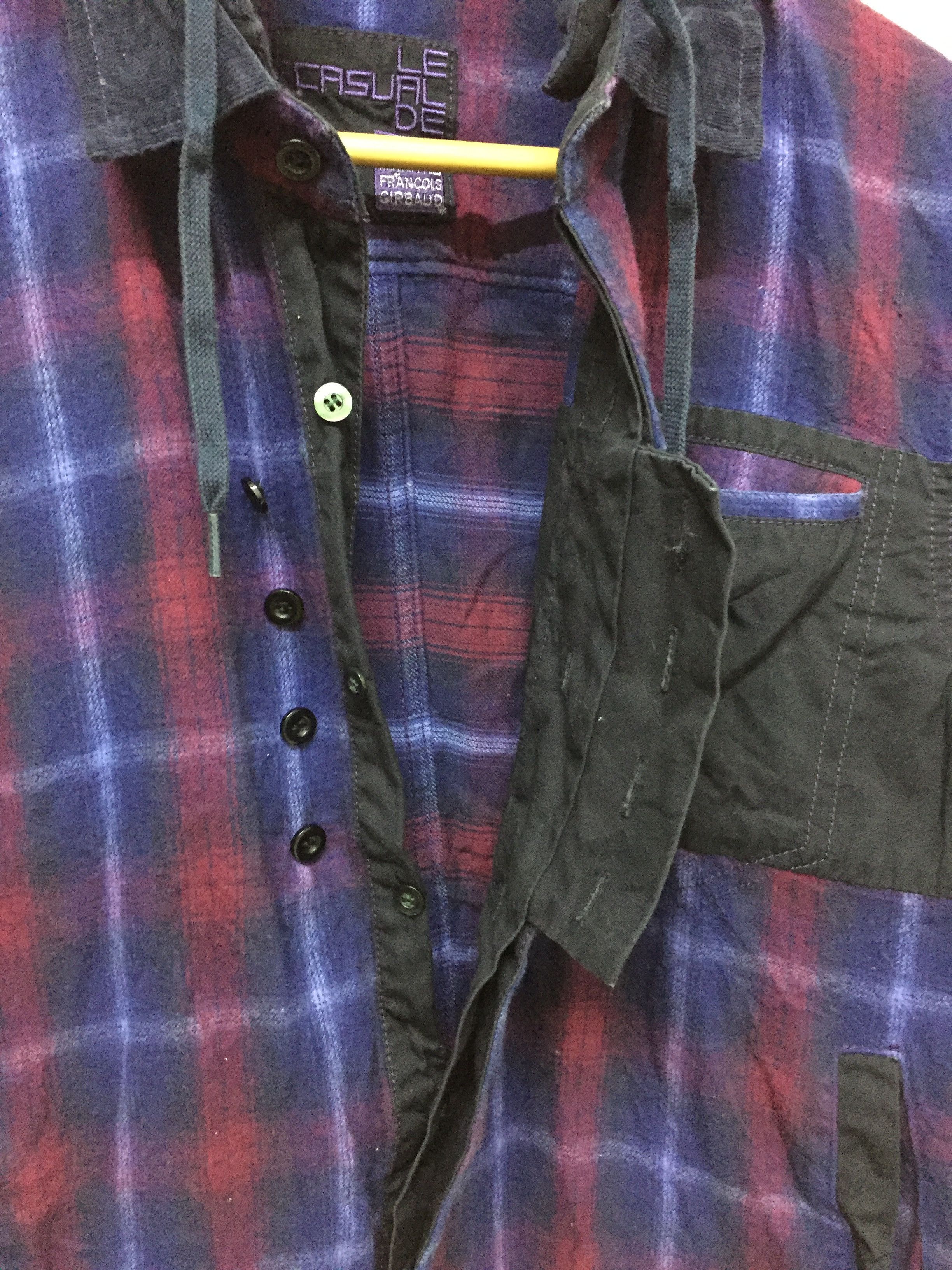 Marithe + Francois Girbaud MFG neon tartan button Flannel Removeable Hoodie Size US S / EU 44-46 / 1 - 5 Thumbnail