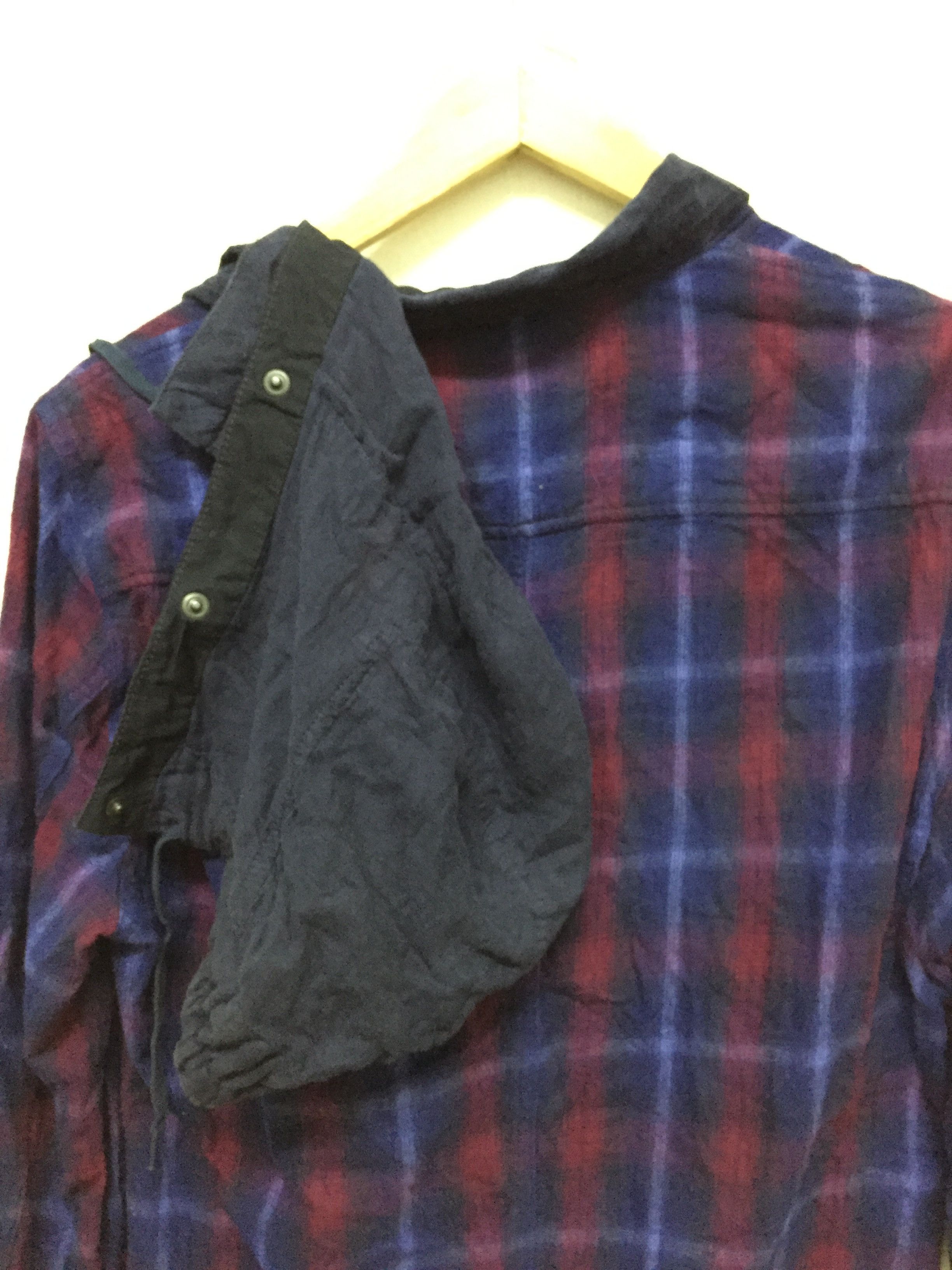 Marithe + Francois Girbaud MFG neon tartan button Flannel Removeable Hoodie Size US S / EU 44-46 / 1 - 7 Thumbnail
