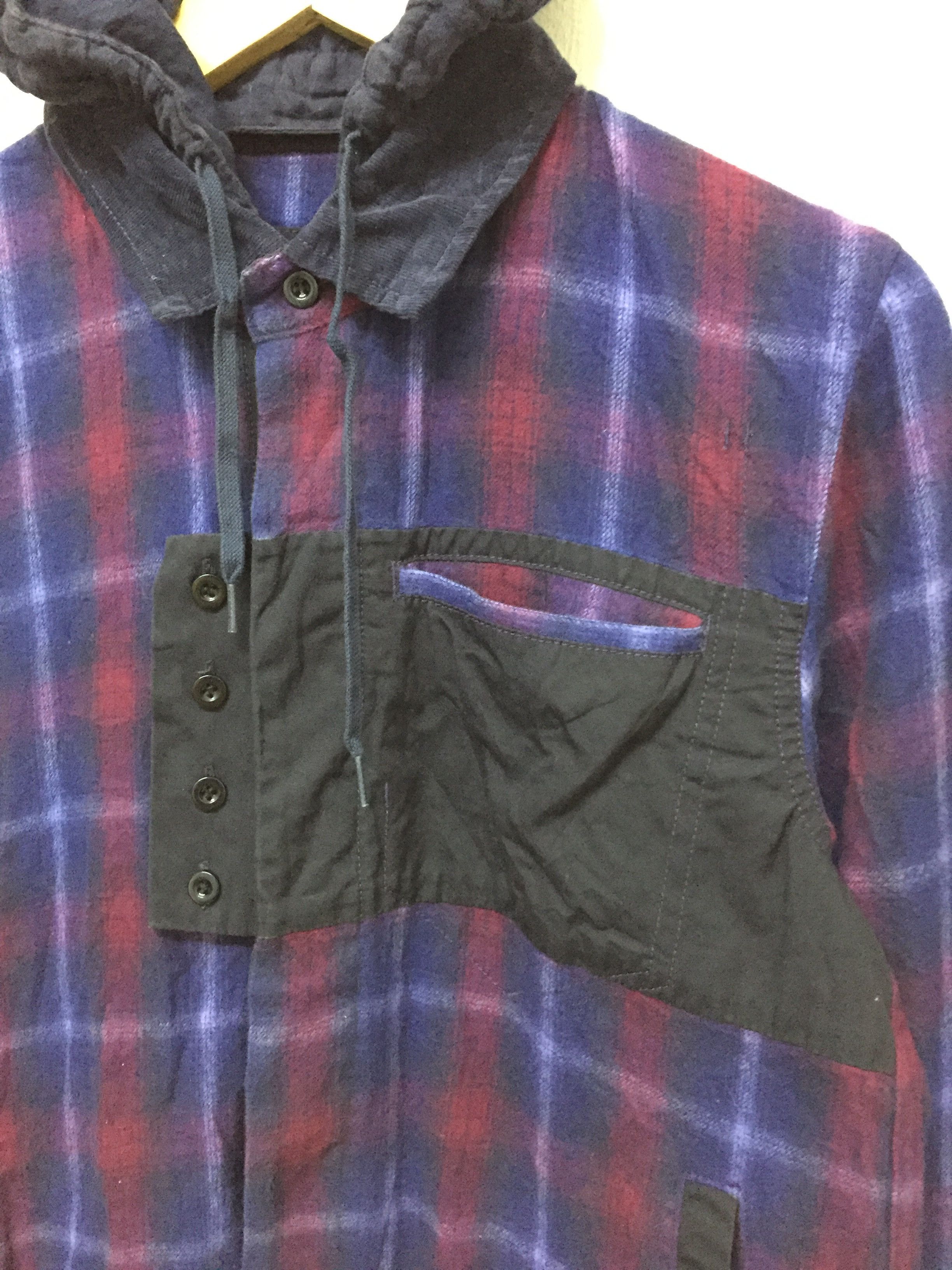 Marithe + Francois Girbaud MFG neon tartan button Flannel Removeable Hoodie Size US S / EU 44-46 / 1 - 4 Thumbnail