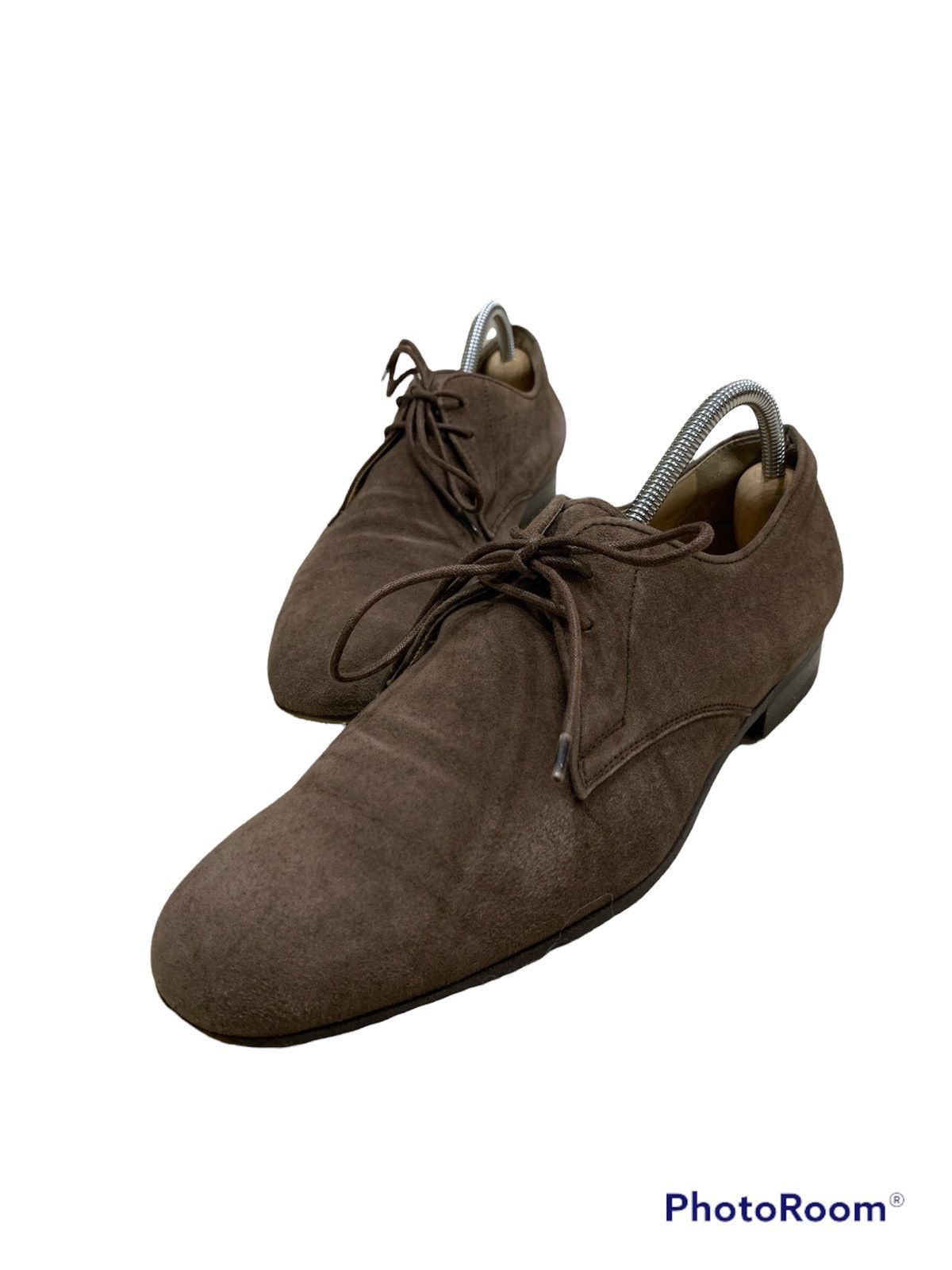 image of Vintage Helmut Lang Suede Oxford Shoes in Brown, Men's (Size 5)