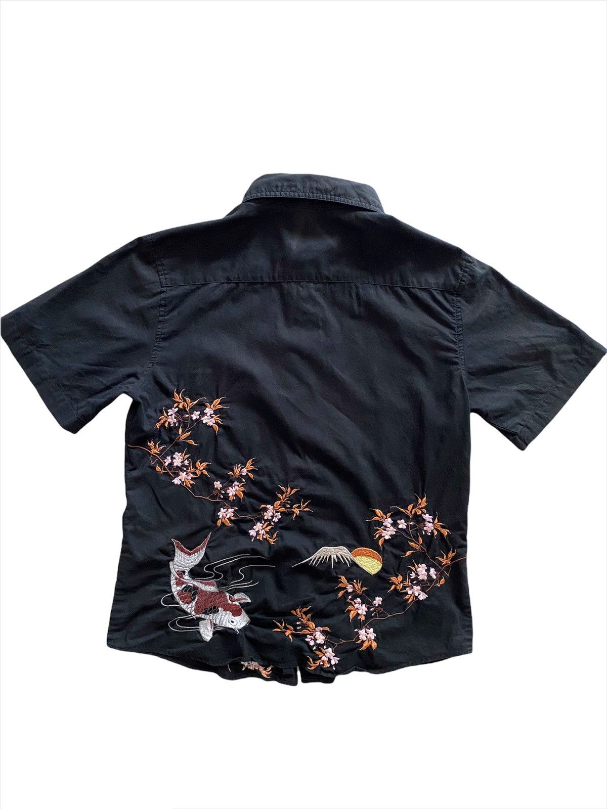 Japanese Brand × Vintage 🇯🇵 Traditional embroidery Koi Button Shirt design Rare Size US L / EU 52-54 / 3 - 2 Thumbnail