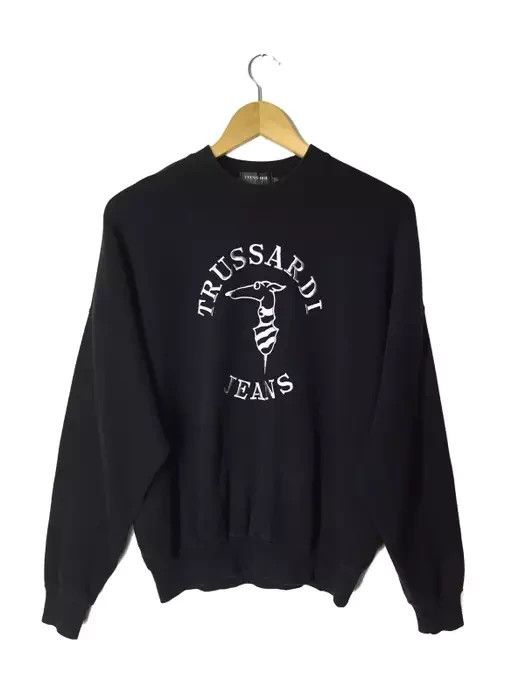 image of Trussardi Jeans Big Logo Sweatshirt in Black, Men's (Size Large)