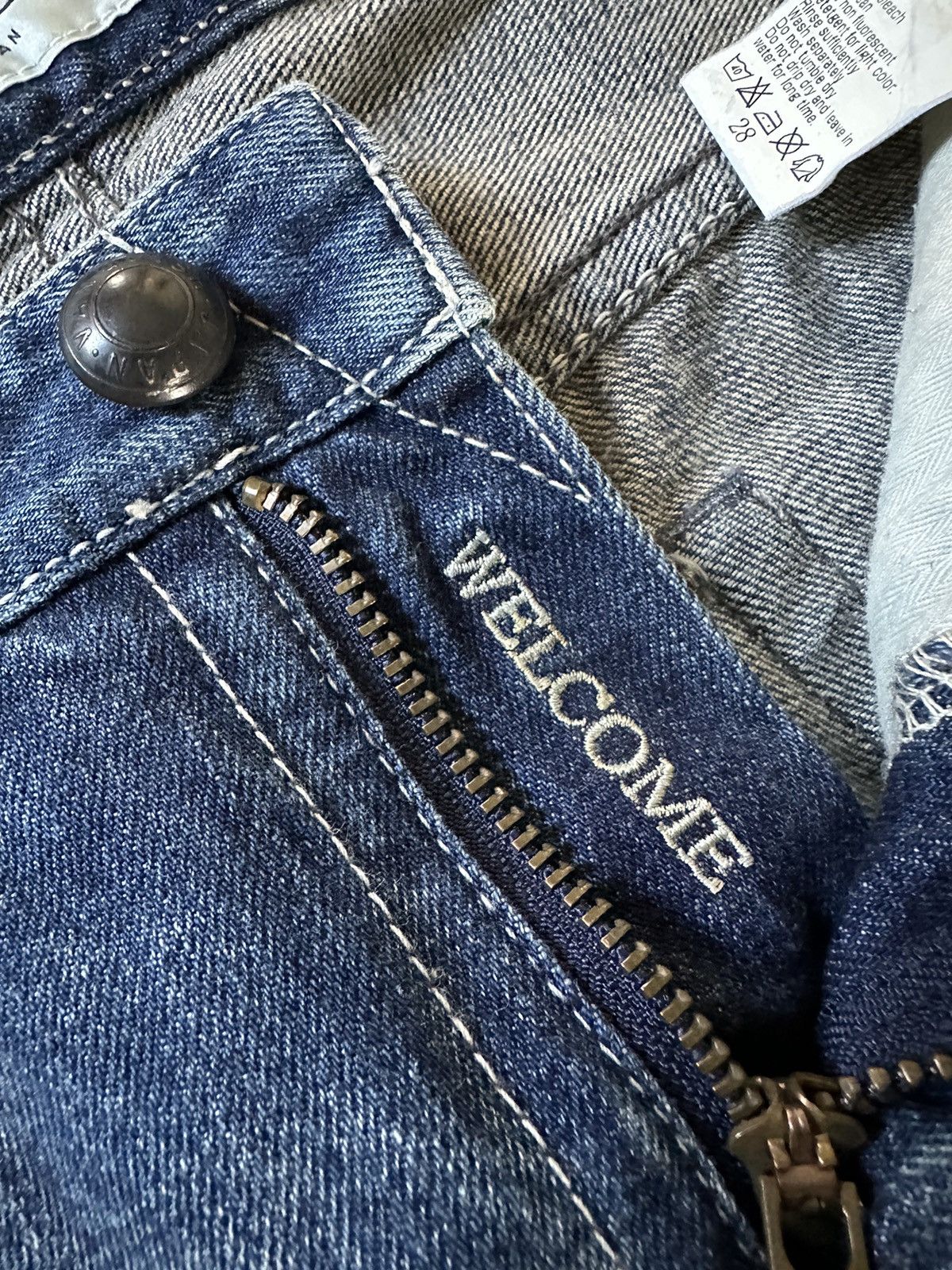 Fragment Design × Vanquish SS08 Vanquish Japan low rise washed blue jeans Size US 31 - 14 Thumbnail