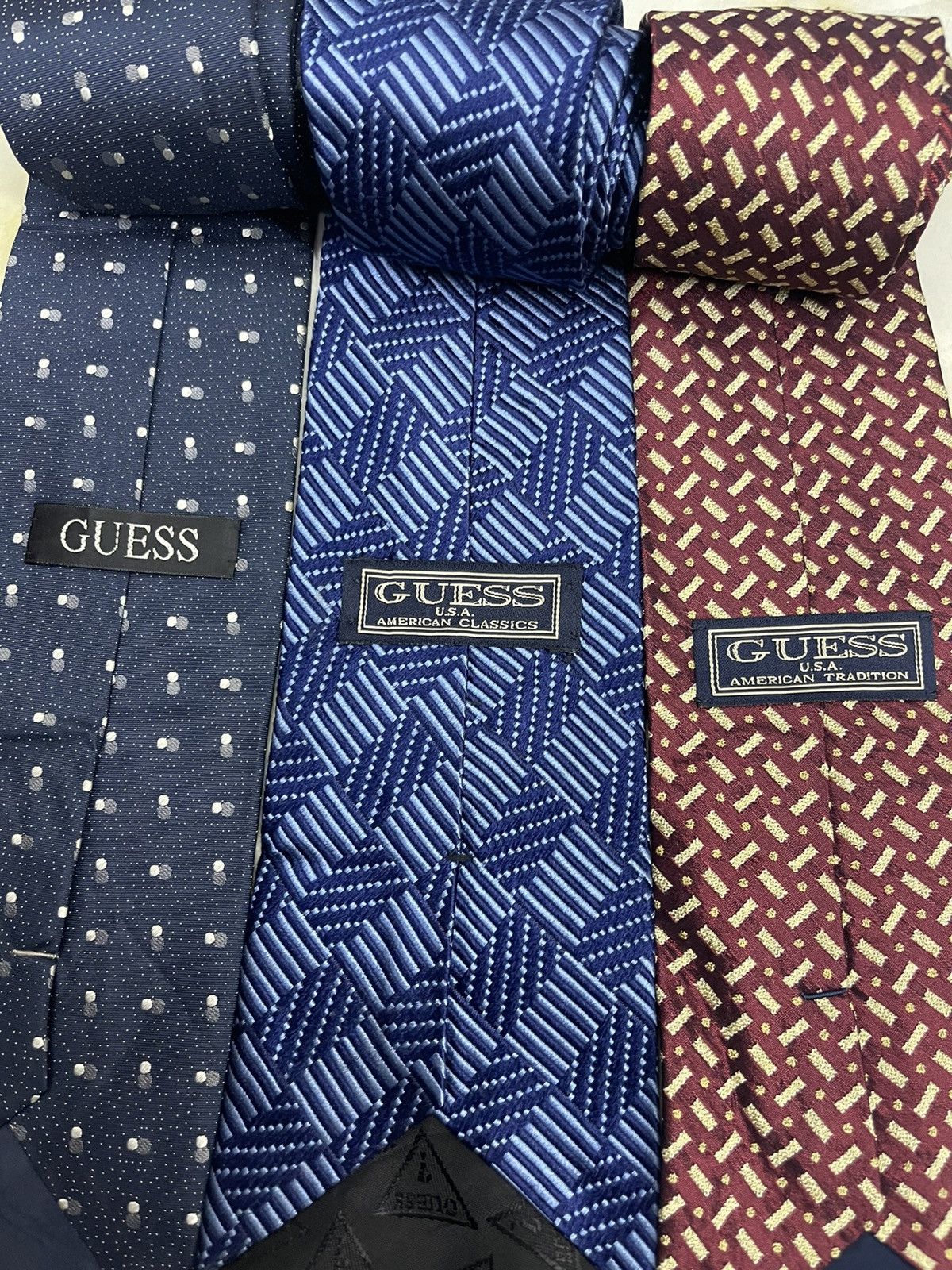 Guess LOT 3!!! GUESS AMERICAN CLASSIC USA SILK TIE Size ONE SIZE - 5 Thumbnail