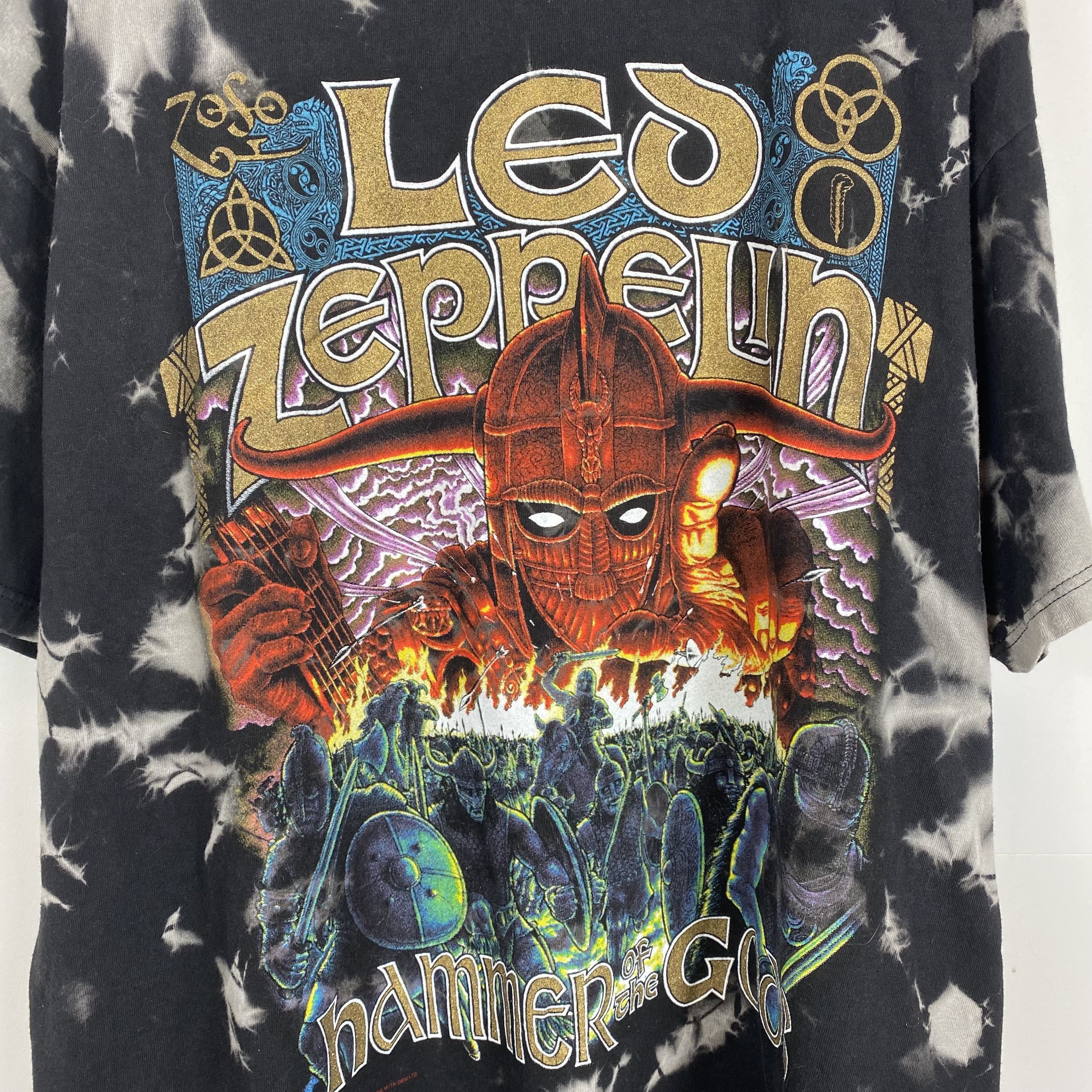Band Tees × Vintage Vintage 90s 1999 Led Zeppelin AOP Hammer of the God Band Size US XL / EU 56 / 4 - 3 Thumbnail