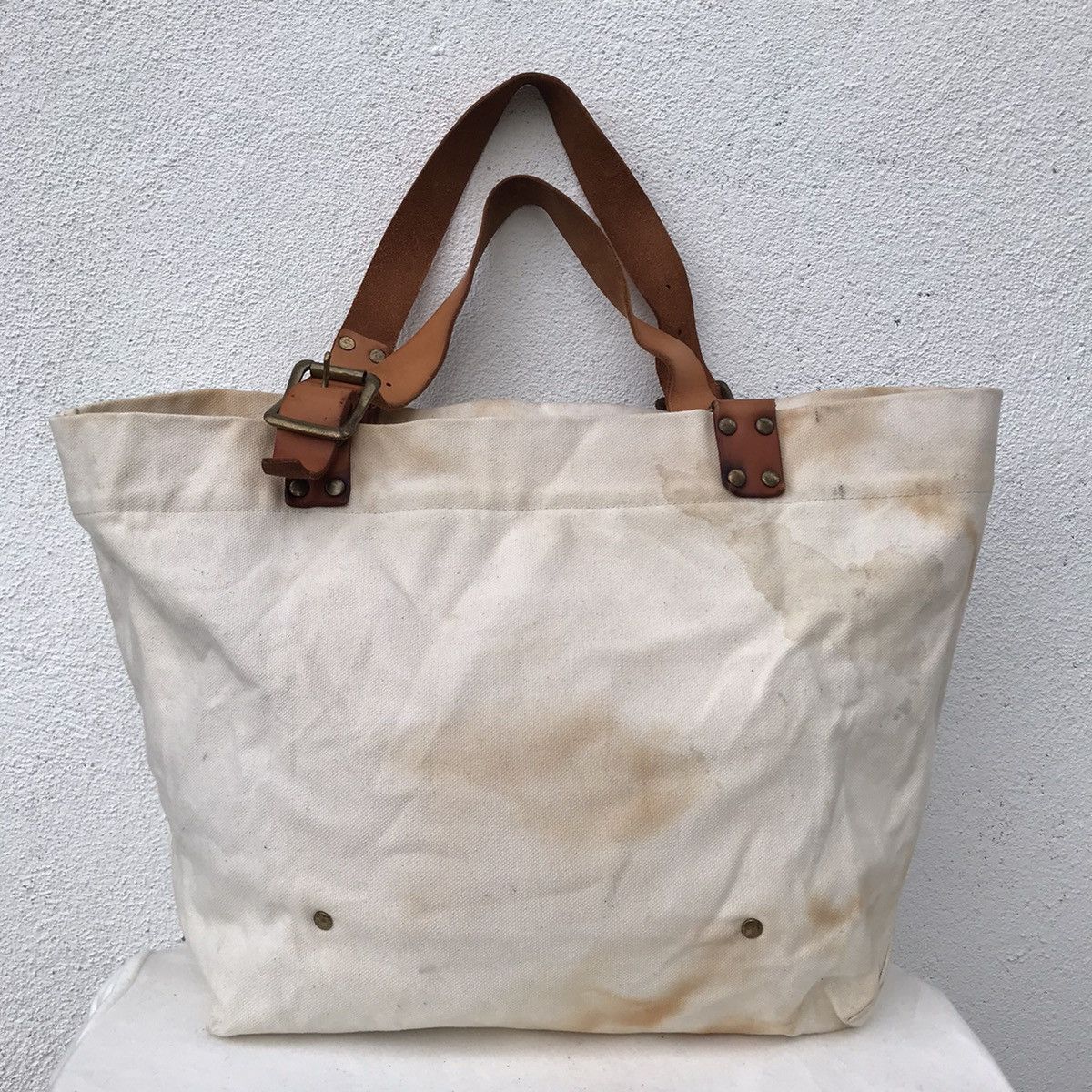 Japanese Brand × Vintage United Bamboo Totebag Leather Strap Size ONE SIZE - 2 Thumbnail