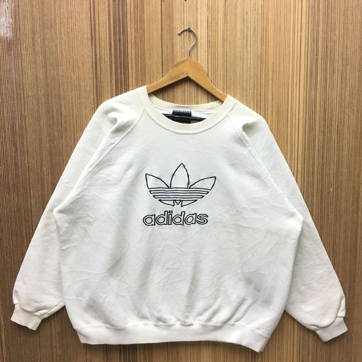 Adidas × Vintage Vintage Adidas Big Logo Spellout Sweatshirt Size US L / EU 52-54 / 3 - 1 Thumbnail