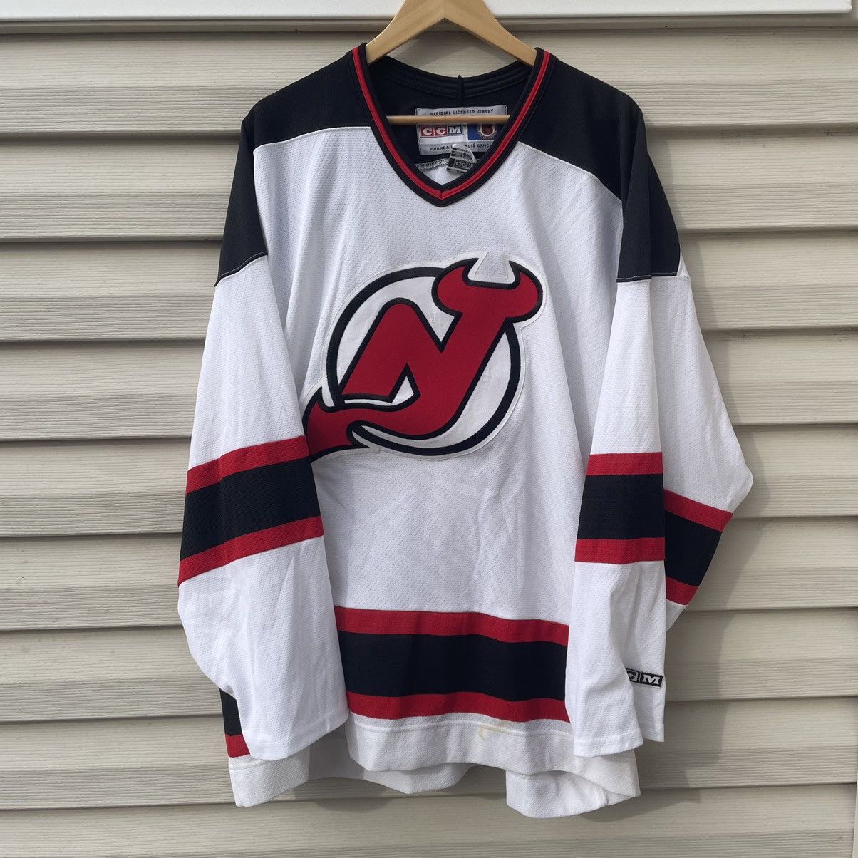 Image of 90's New Jersey Devils Ccm Jersey in White, Men's (Size 2XL)