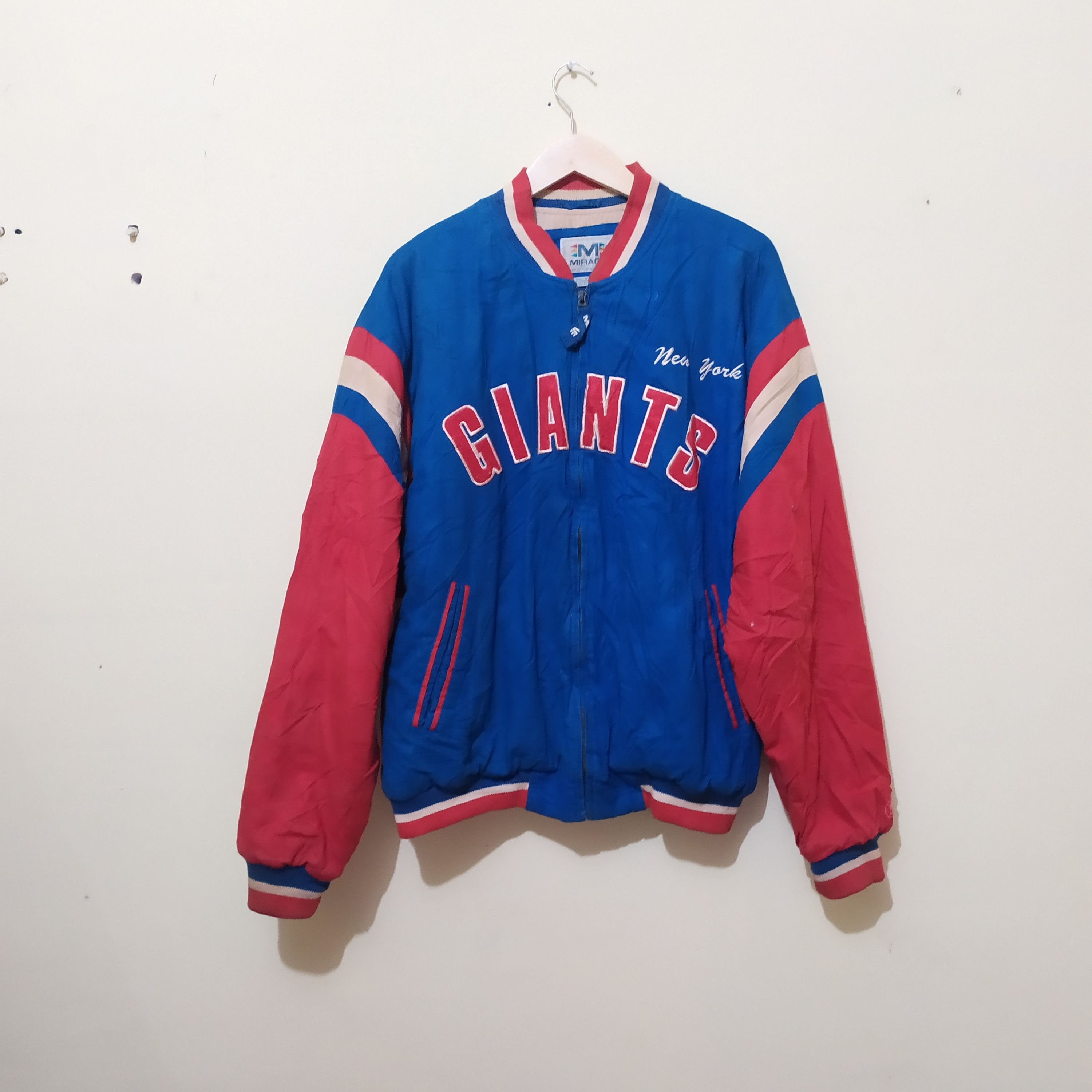 Vintage Mirage New York fashion Giants Bombers Jacket Size XL 1956, 1986, 1990