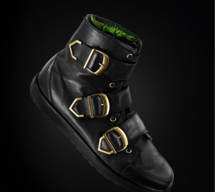 H&M × Versace Versace x H&M Black Buckle Trainers Leather Sneakers Size US 8 / EU 41 - 3 Thumbnail