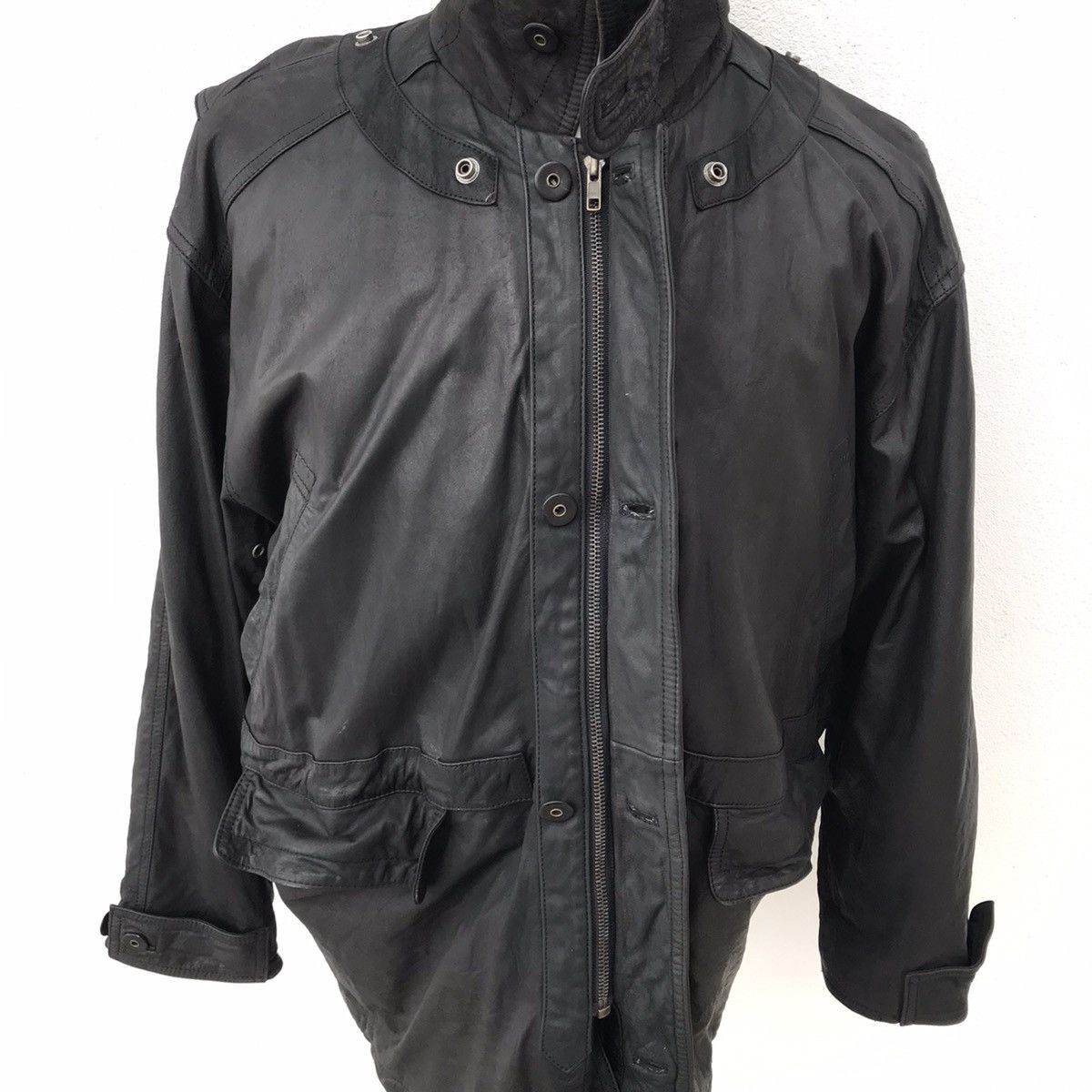 Japanese Brand × Vintage Quarter Flash Full Black Japanese Vintage Leather Jacket Size US L / EU 52-54 / 3 - 9 Thumbnail