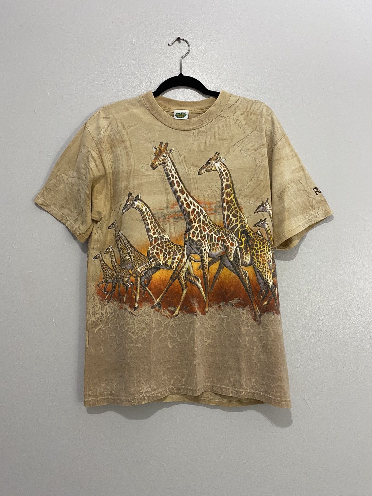 Vintage Vintage Giraffe’s All Over Print Jungle Tie Dye T-Shirt Size US M / EU 48-50 / 2 - 1 Thumbnail