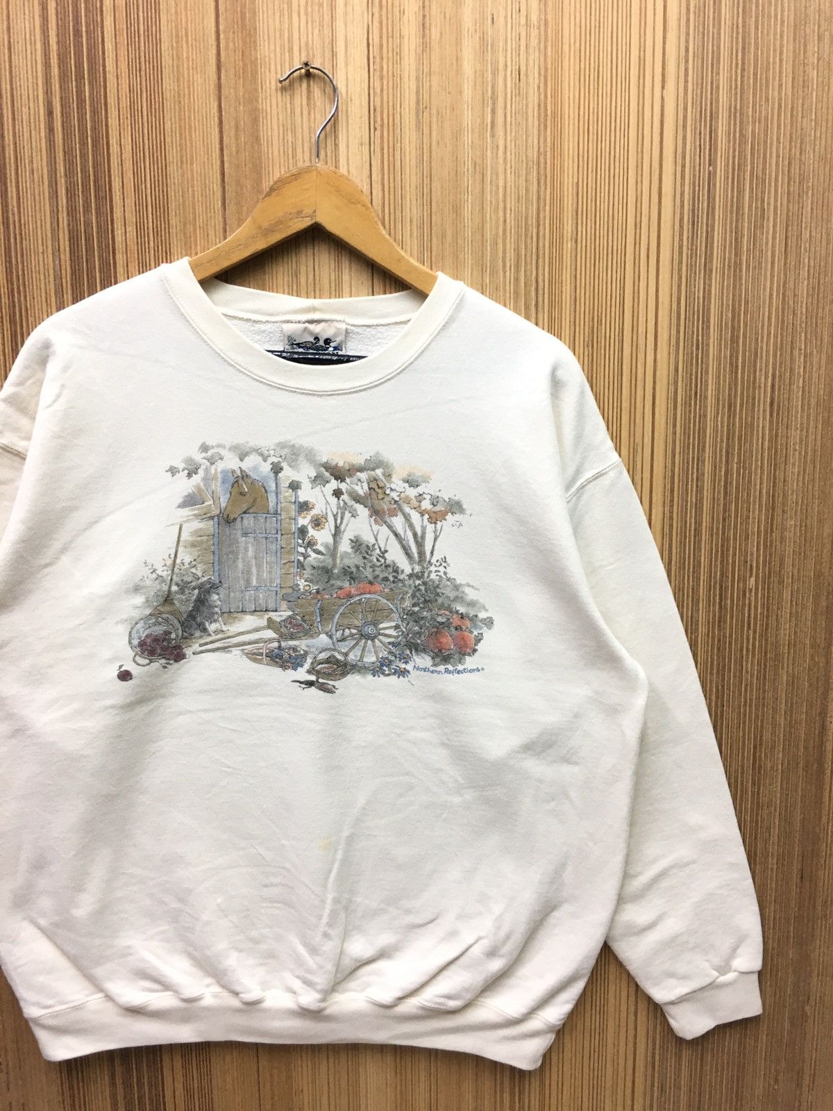 Vintage Vintage 90s Nothern Reflections Art Design Sweatshirt Size US L / EU 52-54 / 3 - 6 Thumbnail