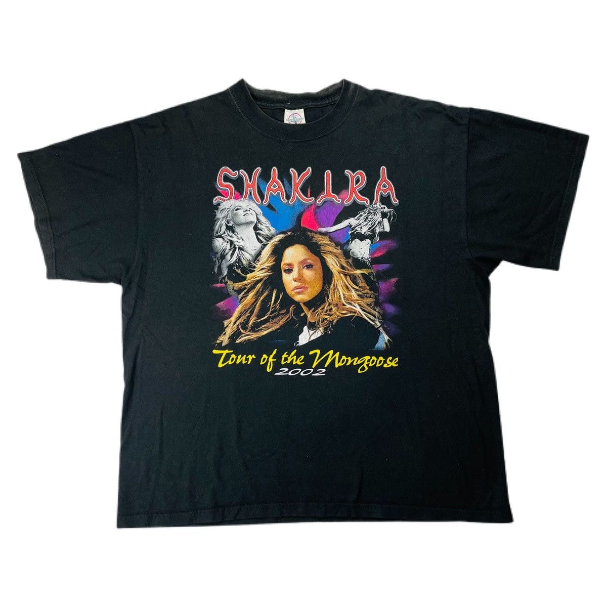 image of Rap Tees x Tour Tee Vintage 2002 Shakira Tour Rap T-Shirt in Black, Men's (Size XL)