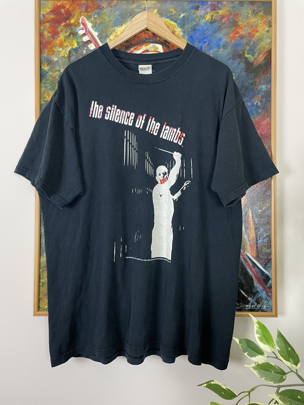 Image of Expert Horror x Movie Vintage The Silence Of The Lambs Horror Movie Promo Tee in Black (Size XL)