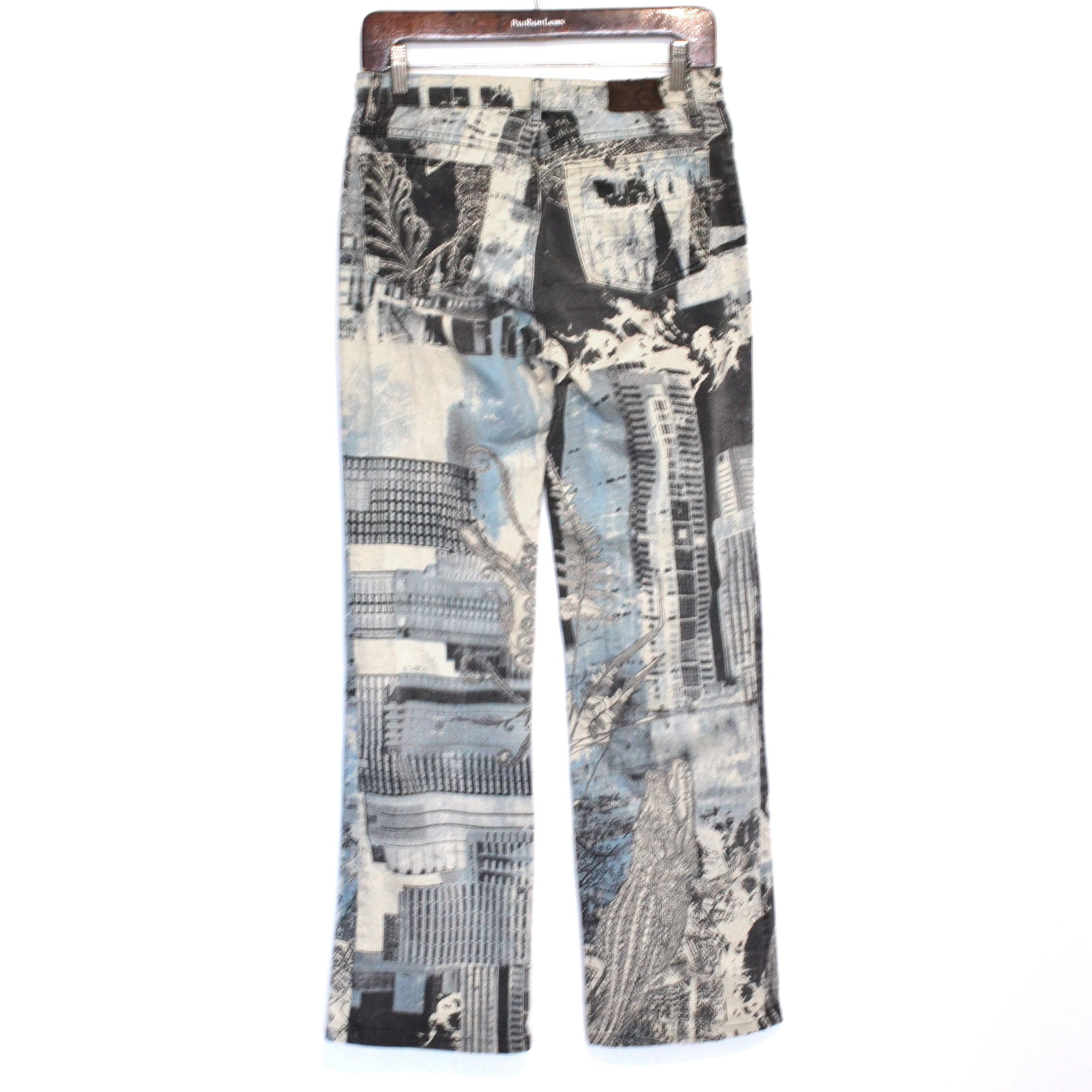 Just Cavalli Roberto Cavalli Jeans Pants Printed Vintage Black Blue Size 27" / US 4 / IT 40 - 2 Thumbnail