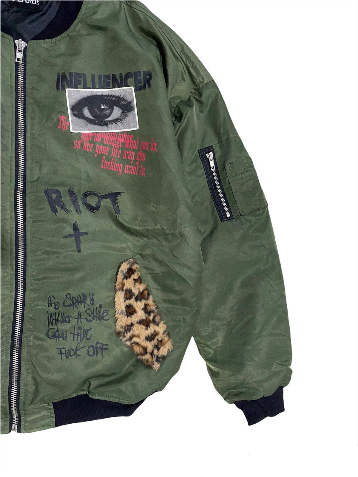 Japanese Brand × Vintage BLVCK FLAME Chaos Riot Anarchy Bomber jacket Size US L / EU 52-54 / 3 - 5 Thumbnail