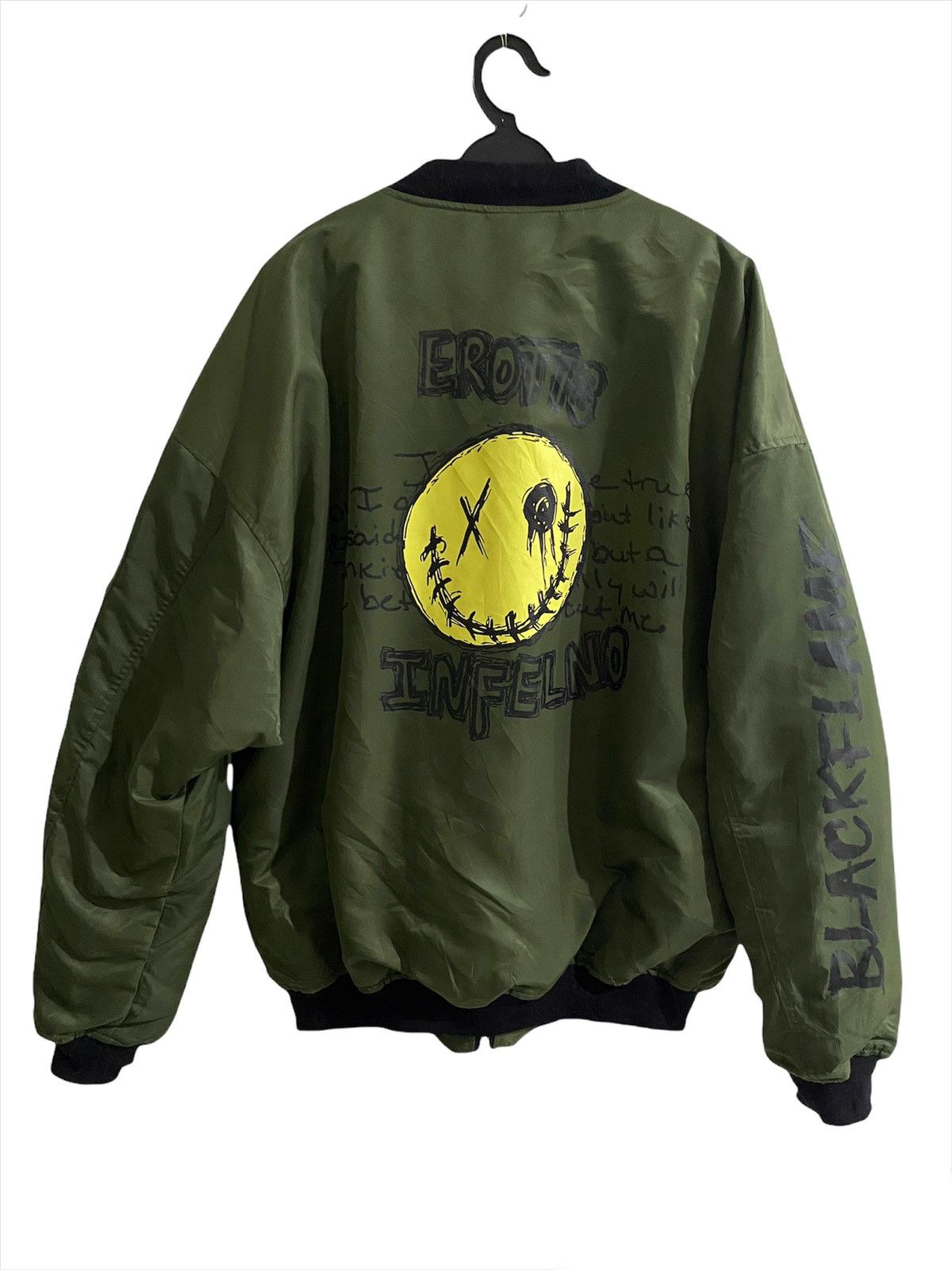 Japanese Brand × Vintage BLVCK FLAME Chaos Riot Anarchy Bomber jacket Size US L / EU 52-54 / 3 - 4 Thumbnail