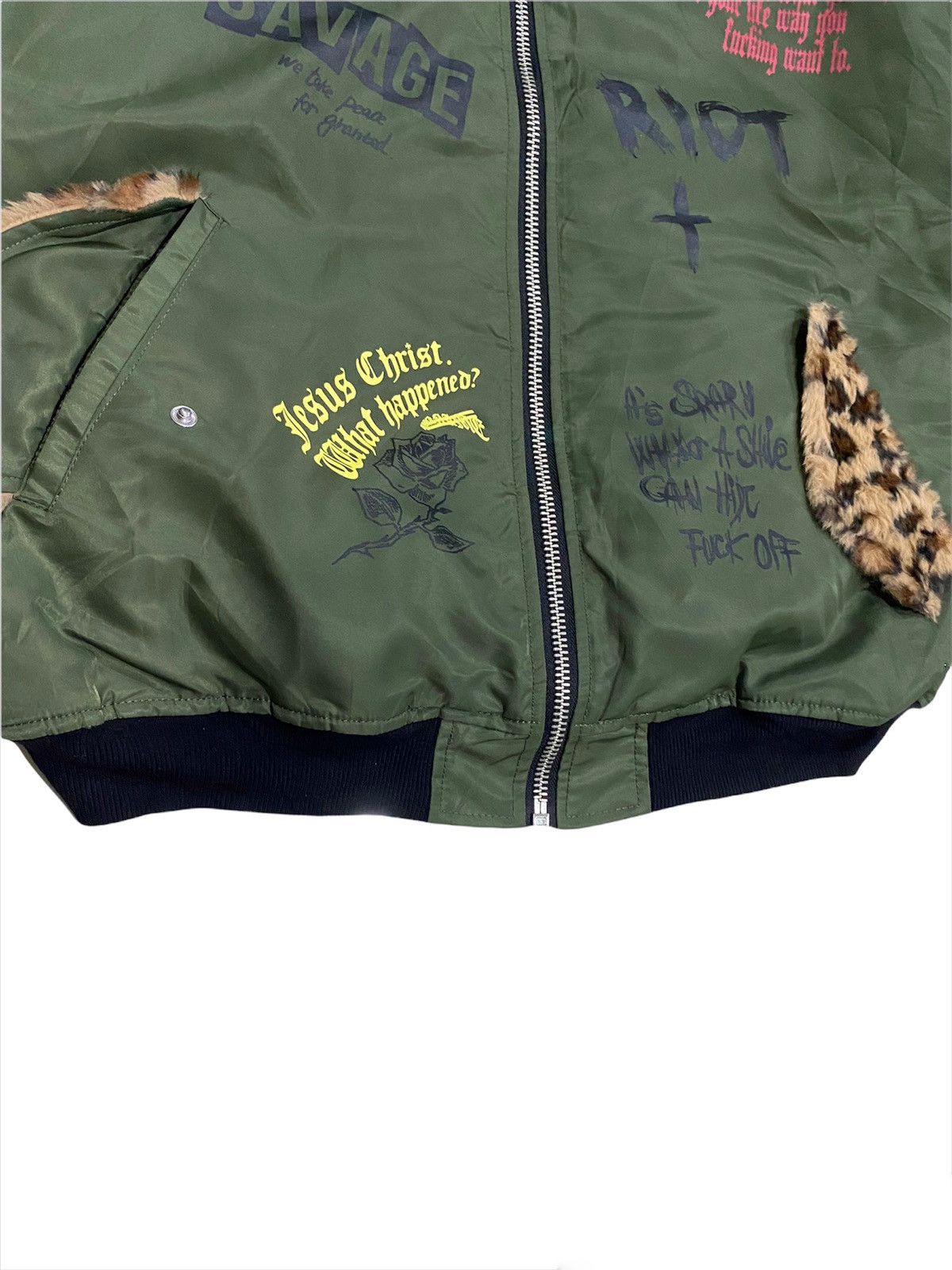 Japanese Brand × Vintage BLVCK FLAME Chaos Riot Anarchy Bomber jacket Size US L / EU 52-54 / 3 - 7 Thumbnail