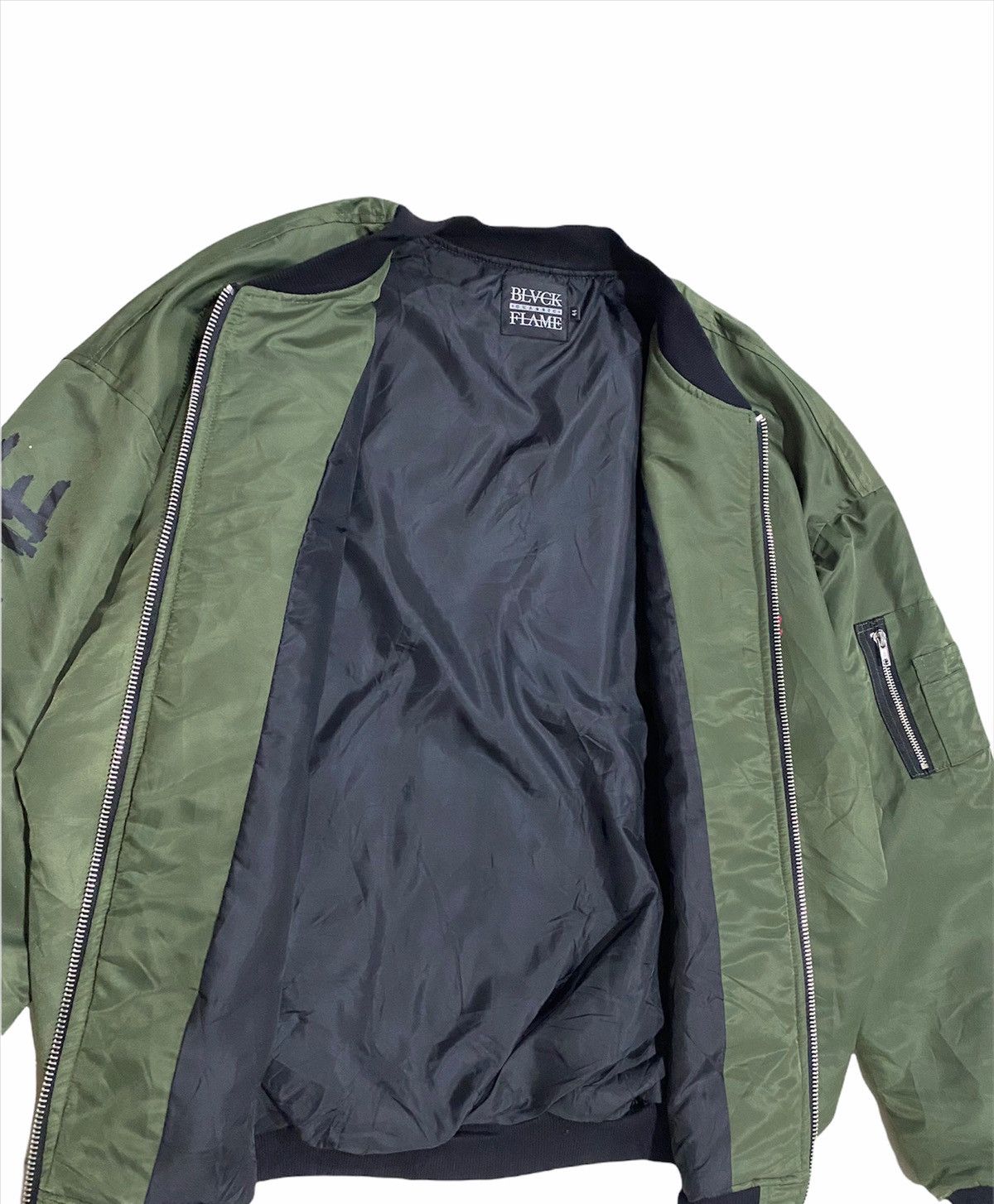 Japanese Brand × Vintage BLVCK FLAME Chaos Riot Anarchy Bomber jacket Size US L / EU 52-54 / 3 - 8 Thumbnail
