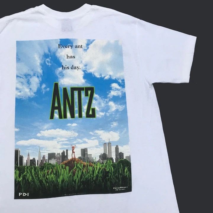 Vintage Antz 98 90s DreamWorks Movie Promo WTC Logo Vintage T-Shirt Size US L / EU 52-54 / 3 - 4 Thumbnail