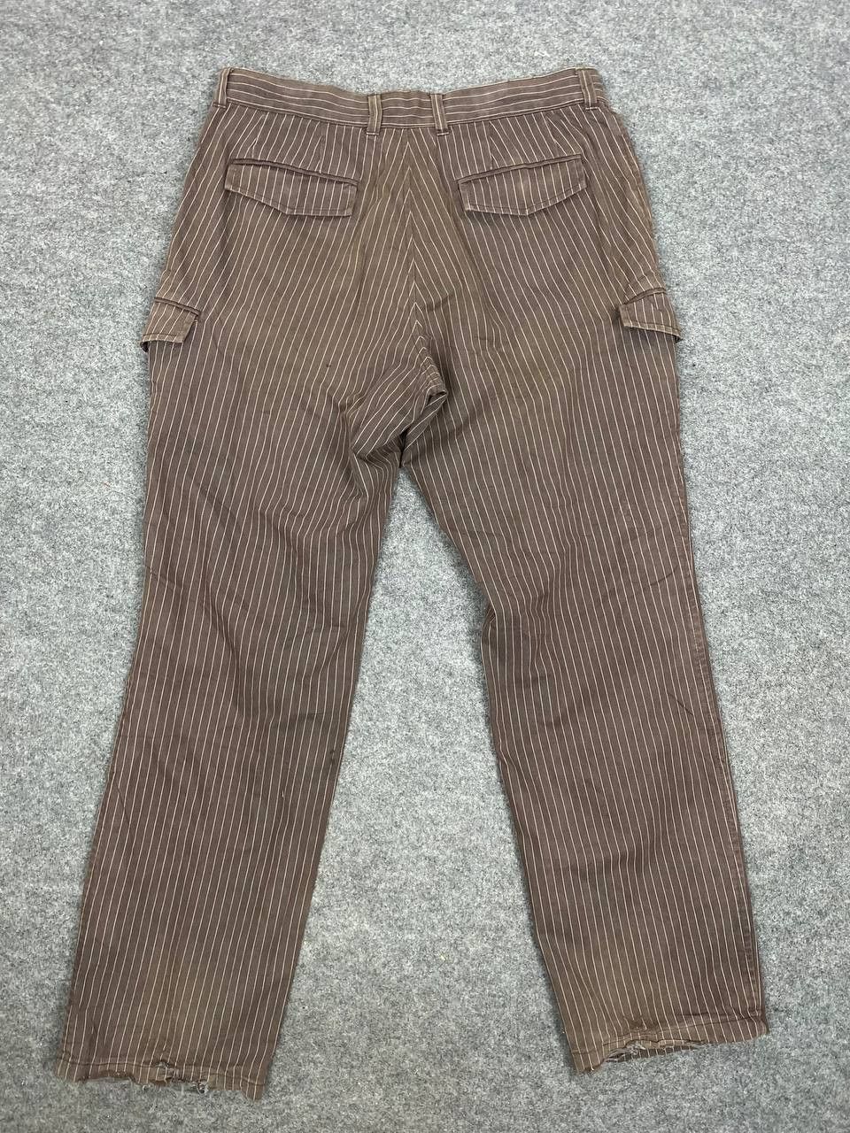 image of s Striped Cargo Pants Herringbone Denim in Brown, Men's (Size 35)