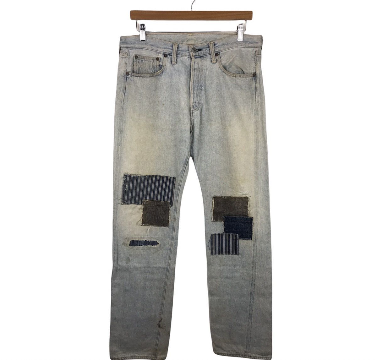Denime × Japanese Brand × Vintage Vintage Patchwork Denime Jeans Size US 35 - 2 Thumbnail