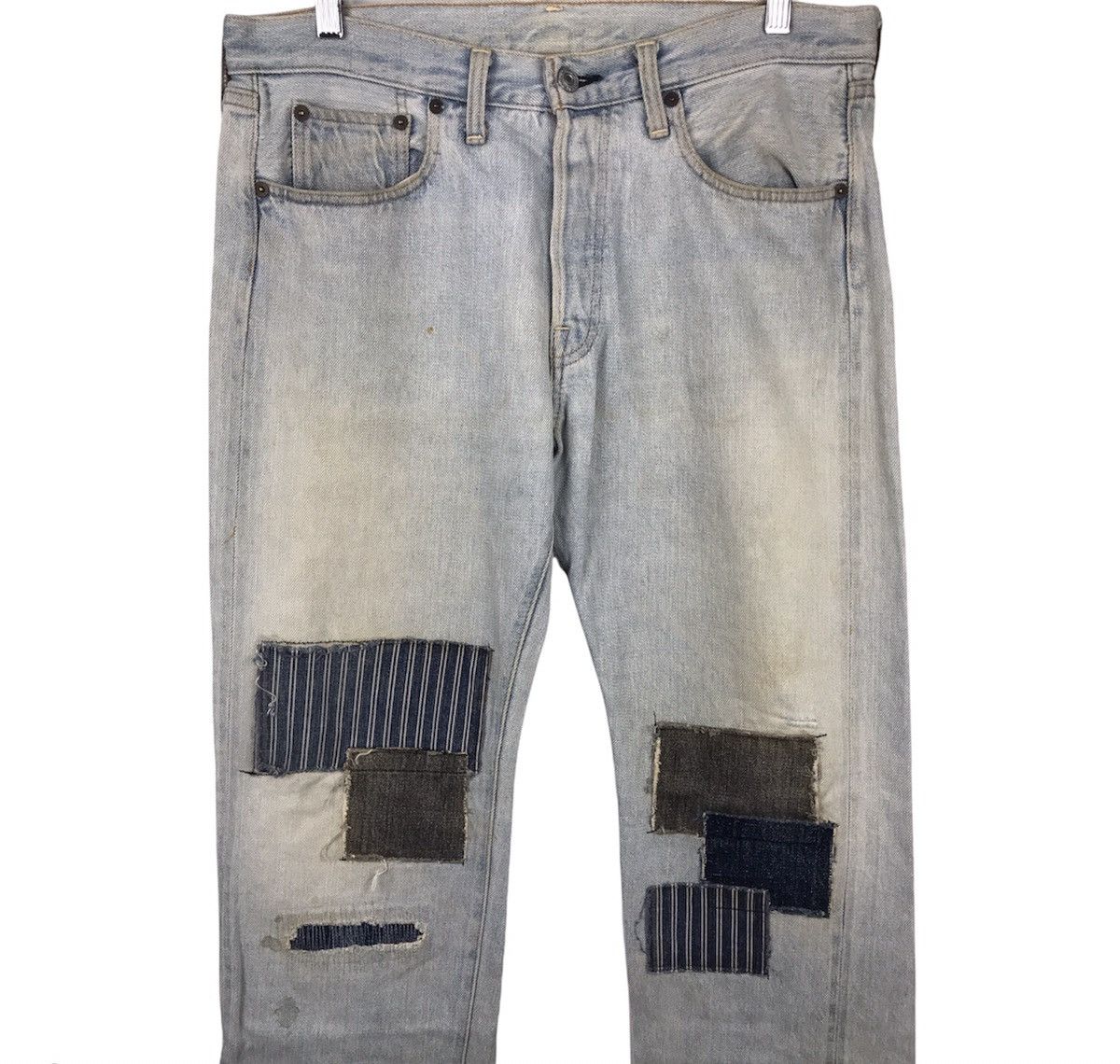 Denime × Japanese Brand × Vintage Vintage Patchwork Denime Jeans Size US 35 - 4 Thumbnail