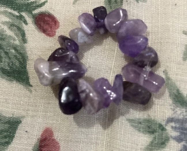 Jewelry Amethyst crystal chip beaded ring Size ONE SIZE - 2 Thumbnail