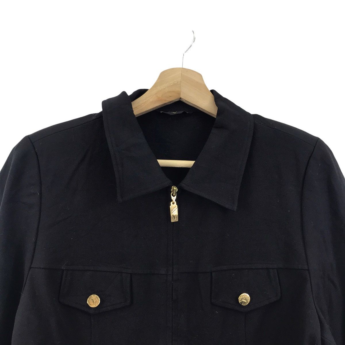 Vintage RUDOLF VALENTINO Paris Full Zipper Black Coat Jacket Size US S / EU 44-46 / 1 - 2 Thumbnail