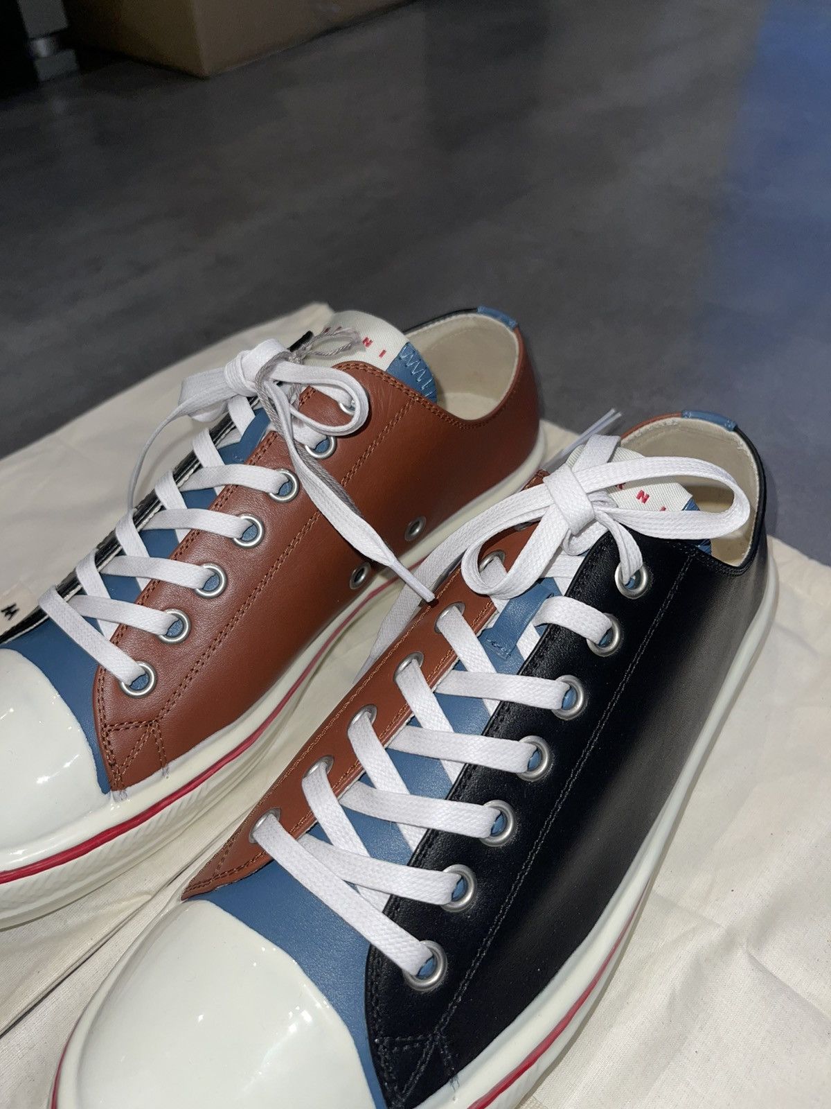 Marni DSWT! Marni Big Logo Tri Tone Logo Low Top Sneakers Size US 12 / EU 45 - 10 Thumbnail