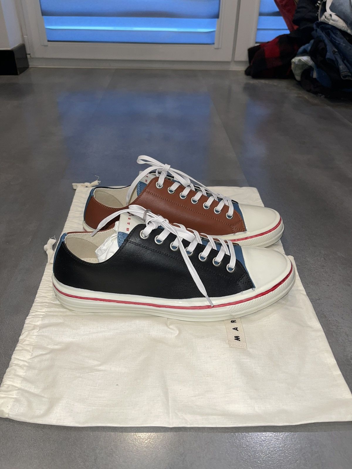 Marni DSWT! Marni Big Logo Tri Tone Logo Low Top Sneakers Size US 12 / EU 45 - 6 Thumbnail