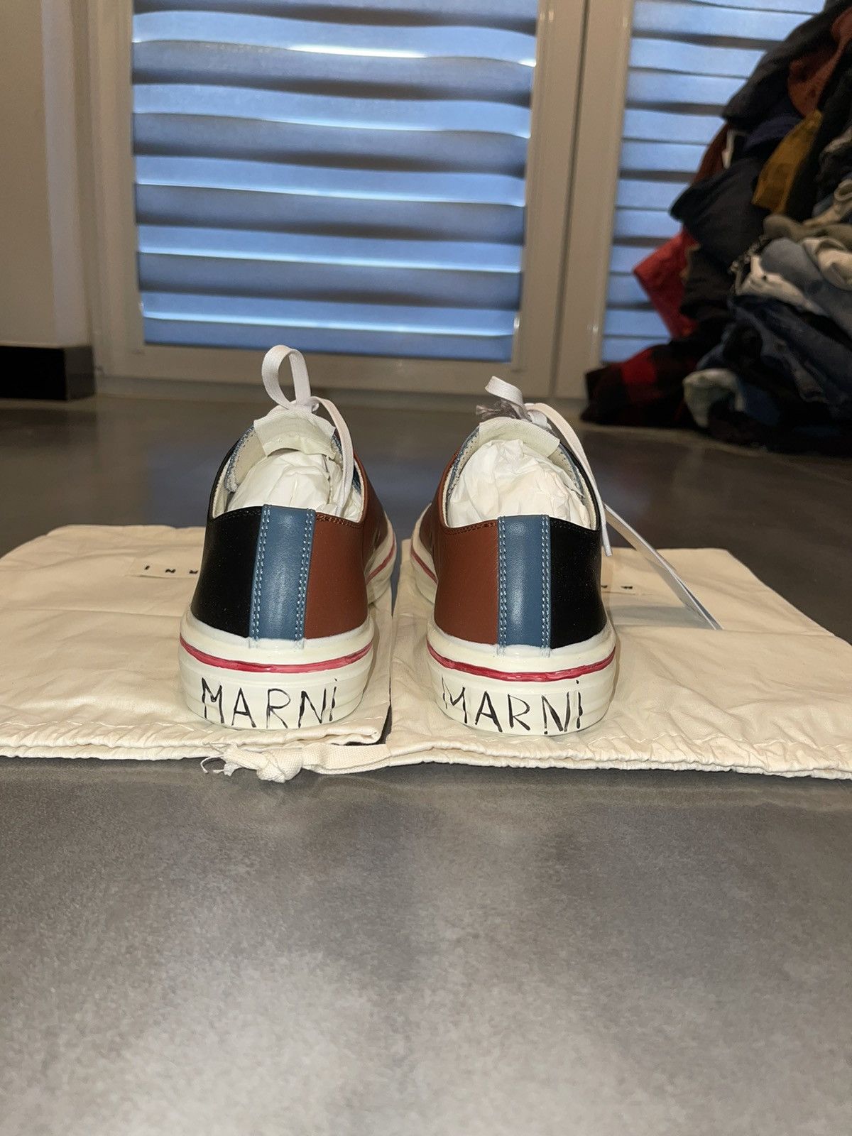 Marni DSWT! Marni Big Logo Tri Tone Logo Low Top Sneakers Size US 12 / EU 45 - 5 Thumbnail