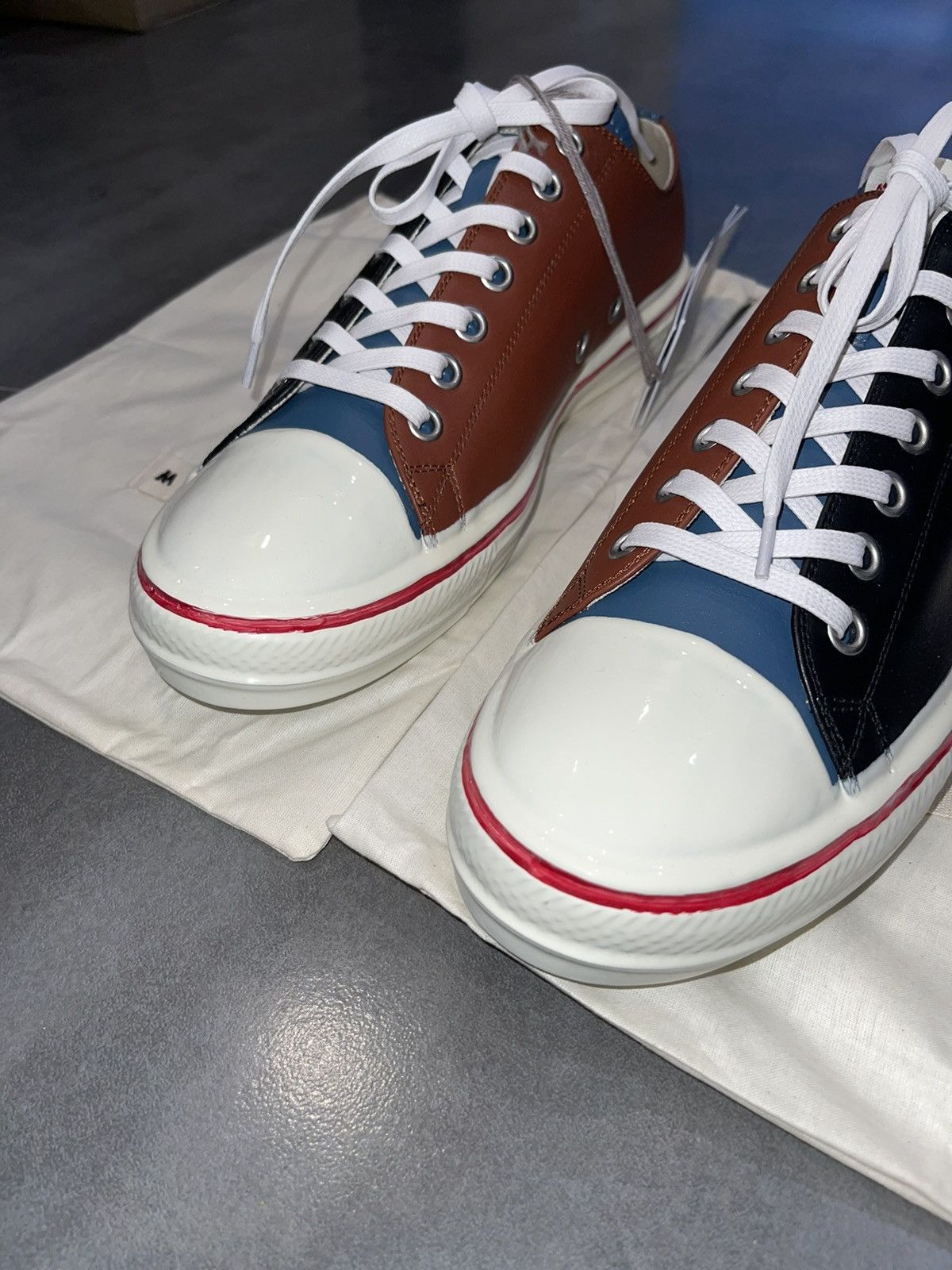 Marni DSWT! Marni Big Logo Tri Tone Logo Low Top Sneakers Size US 12 / EU 45 - 7 Thumbnail