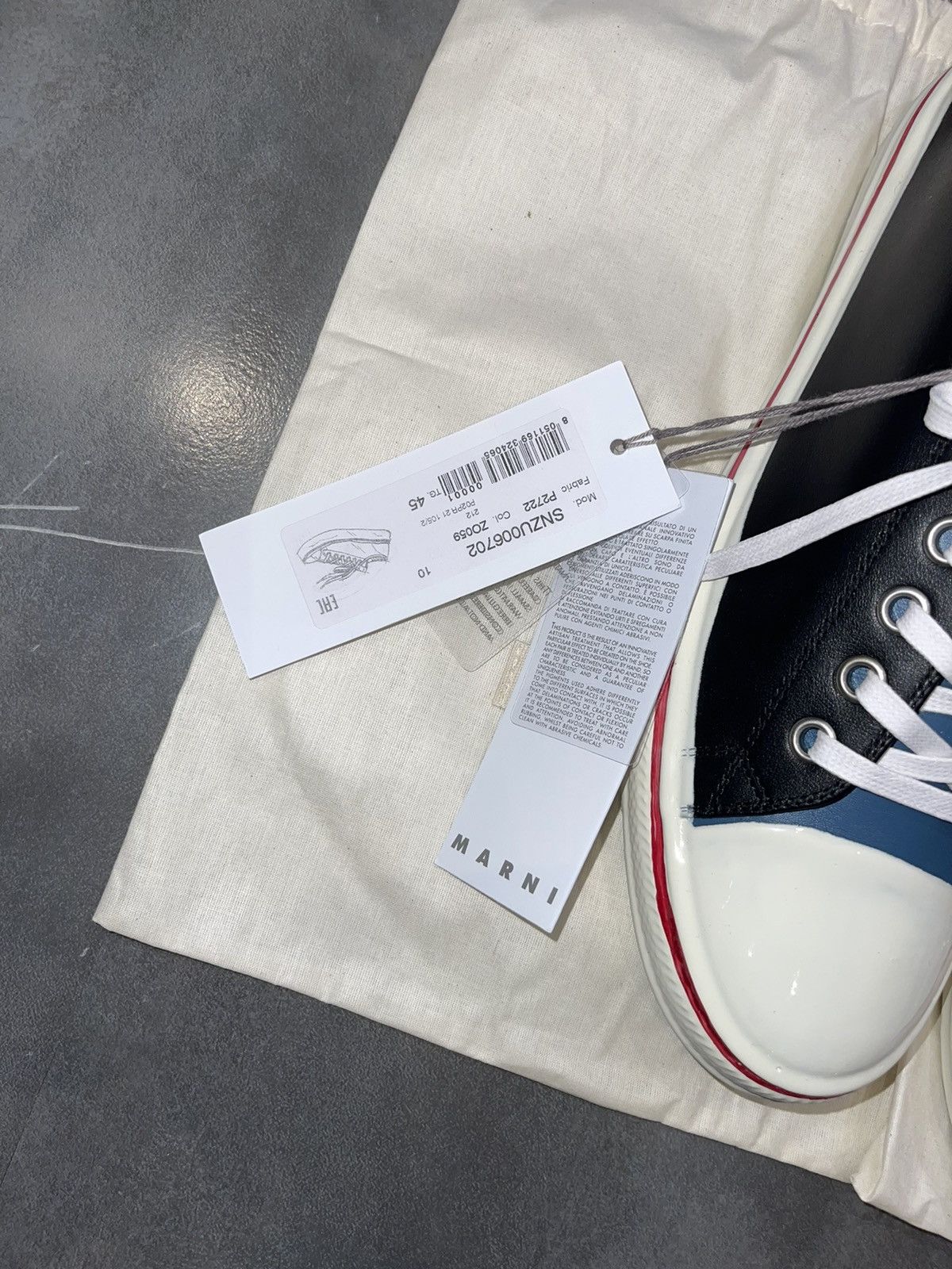 Marni DSWT! Marni Big Logo Tri Tone Logo Low Top Sneakers Size US 12 / EU 45 - 12 Thumbnail
