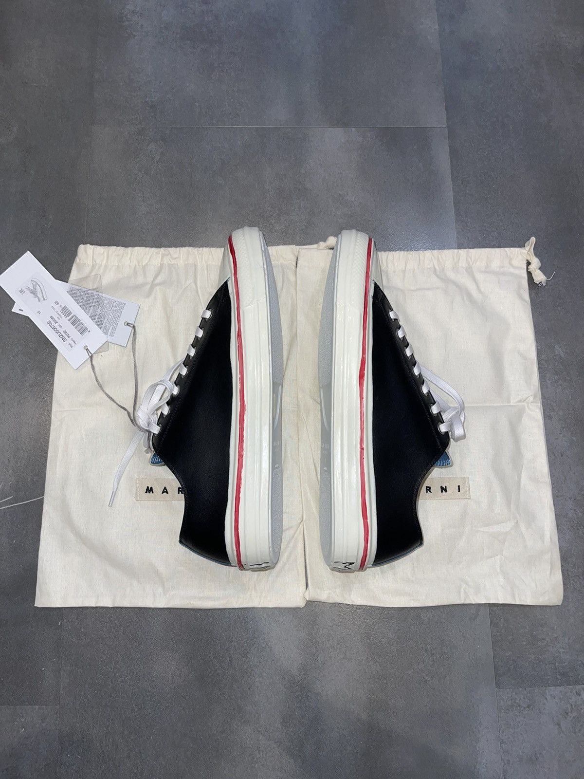 Marni DSWT! Marni Big Logo Tri Tone Logo Low Top Sneakers Size US 12 / EU 45 - 14 Thumbnail