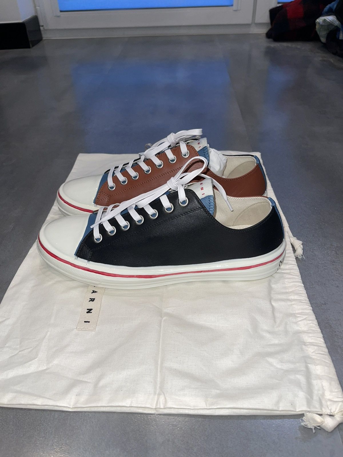 Marni DSWT! Marni Big Logo Tri Tone Logo Low Top Sneakers Size US 12 / EU 45 - 4 Thumbnail