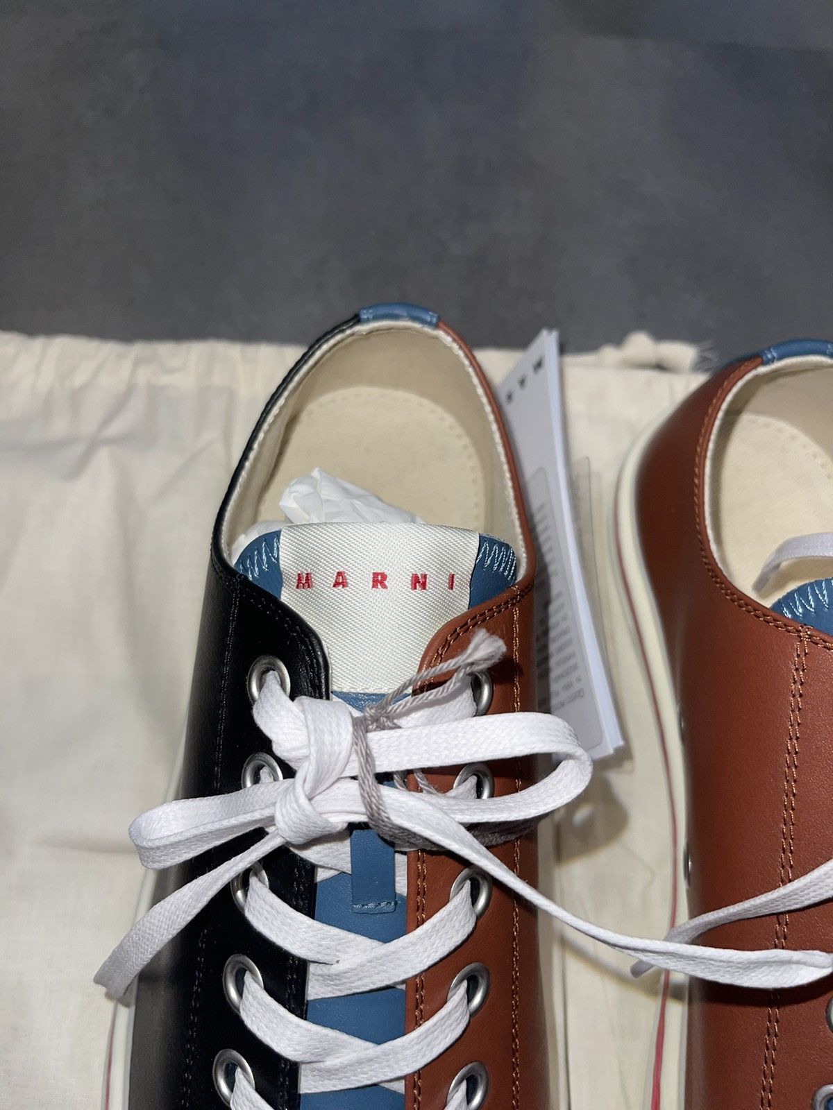 Marni DSWT! Marni Big Logo Tri Tone Logo Low Top Sneakers Size US 12 / EU 45 - 9 Thumbnail