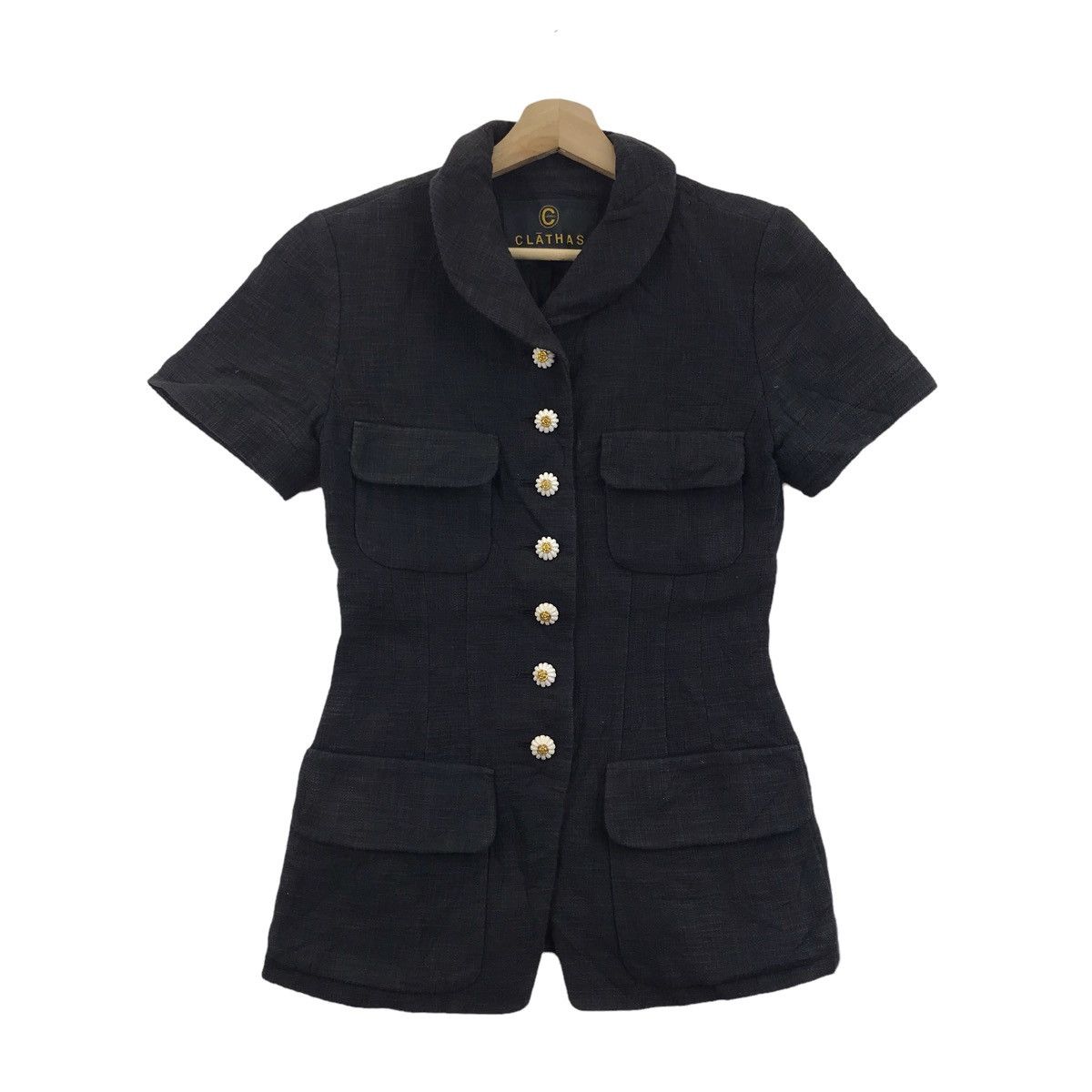 Japanese Brand CLATHAS ITALY Japanese Brand Black Canvas Coat Shirt Size US XS / EU 42 / 0 - 1 Thumbnail