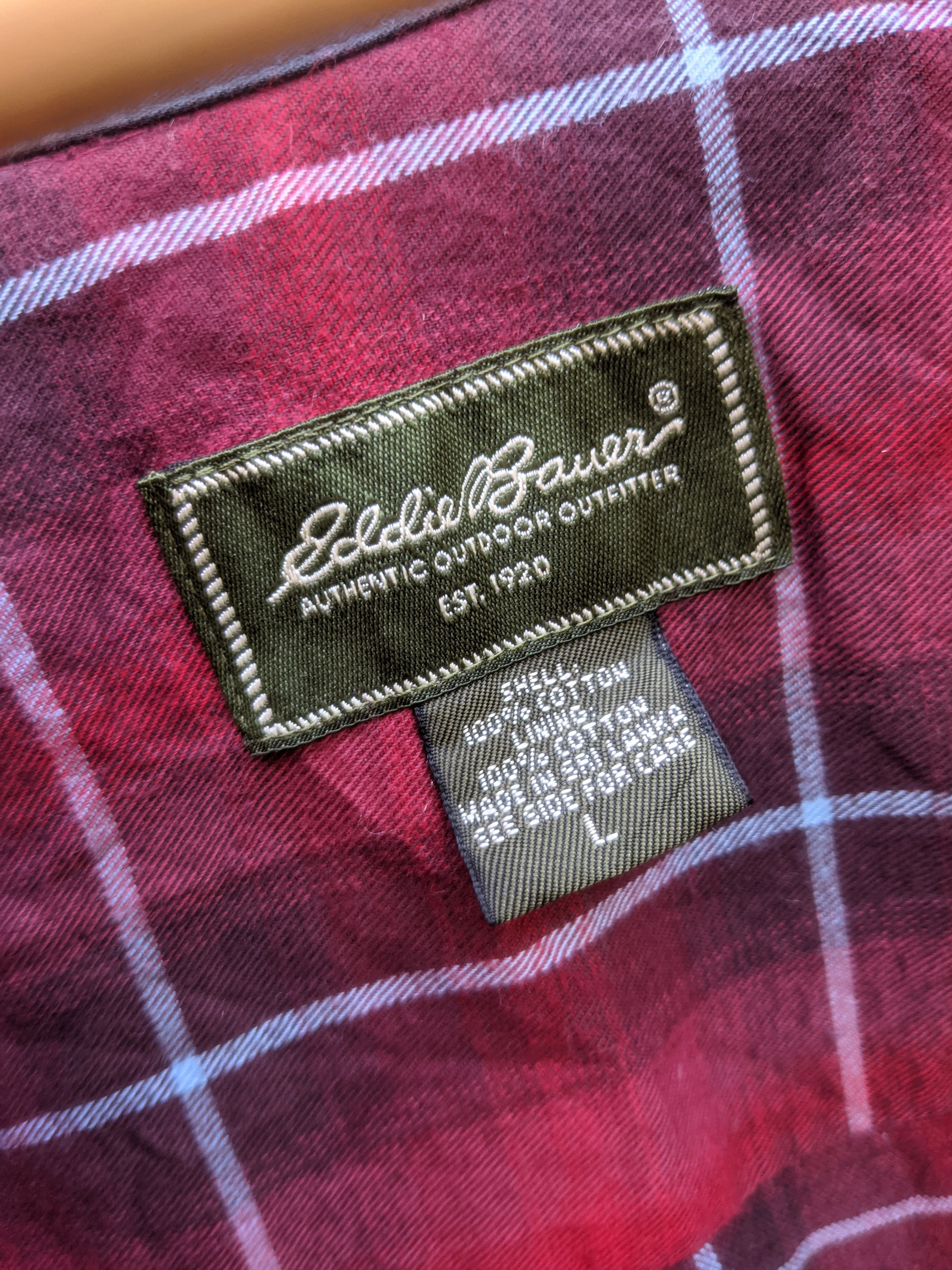 Eddie Bauer Eddie Bauer Shadow Plaid Lining Flannel Size US L / EU 52-54 / 3 - 7 Thumbnail