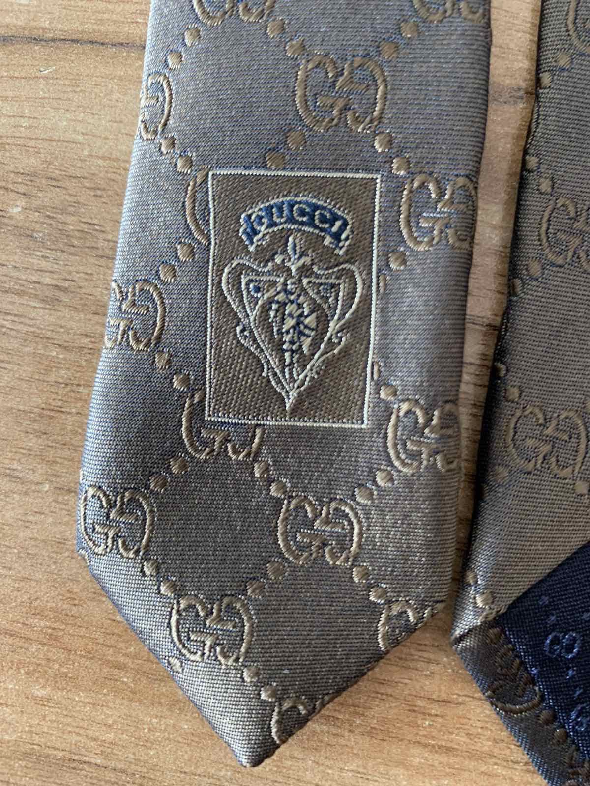 Gucci 🕵🏻‍♂️🕵🏻‍♂️ Gucci Beige Monogram Tie Size ONE SIZE - 5 Thumbnail