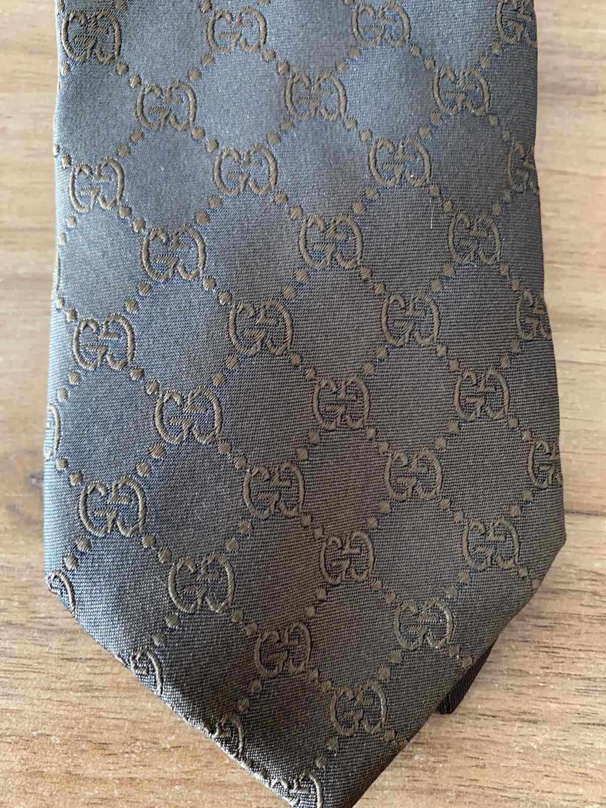Gucci 🕵🏻‍♂️🕵🏻‍♂️ Gucci Beige Monogram Tie Size ONE SIZE - 3 Thumbnail