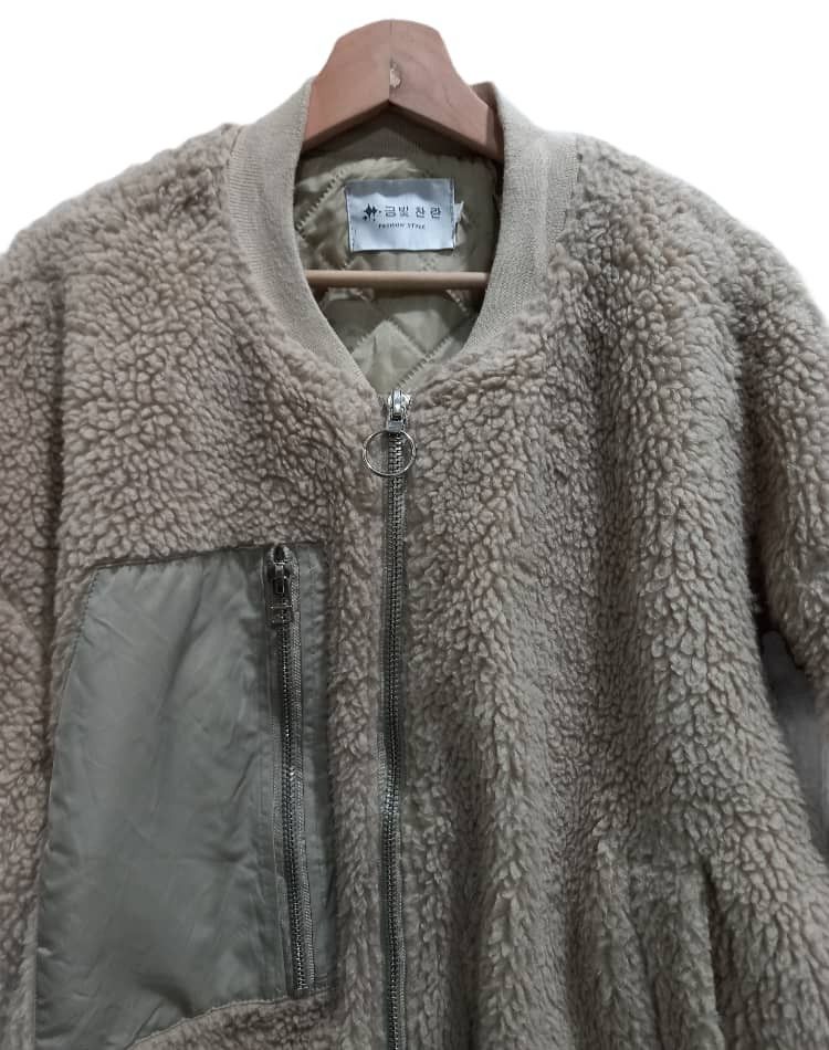 Japanese Brand Vintage Deep Pile Retro Sherpa Bomber Jacket Size US L / EU 52-54 / 3 - 2 Thumbnail