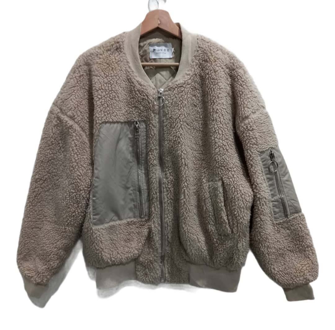 Japanese Brand Vintage Deep Pile Retro Sherpa Bomber Jacket Size US L / EU 52-54 / 3 - 1 Thumbnail